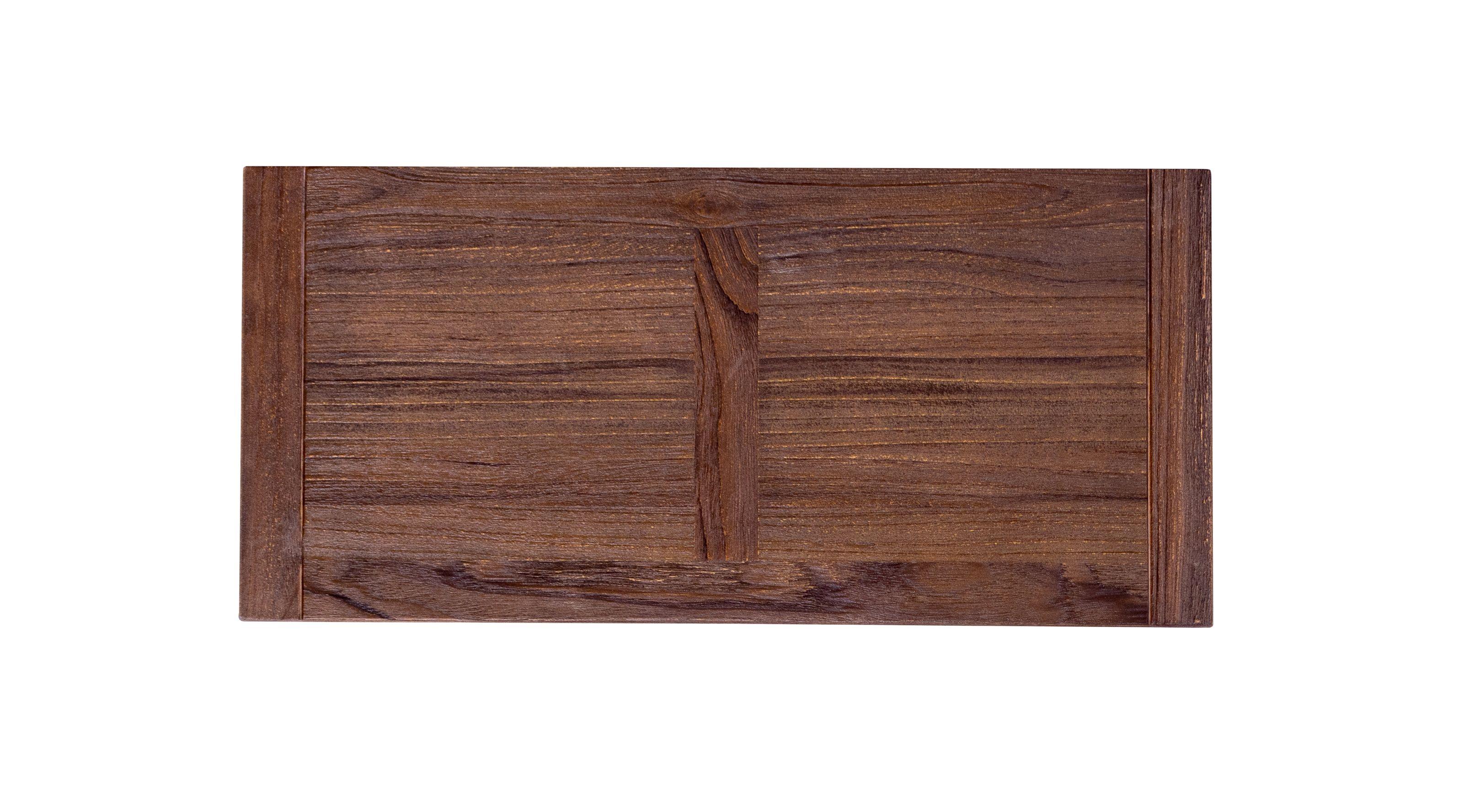 Esstisch aus massivem Teakholz auf grauen Metallbeinen im Angebot 1