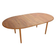 Solid Teak Oval Extendable Dinning Table 1960, Denmark