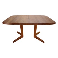 Solid Teak Oval Extendable Dinning Table by Glostrup Møbelfabrik, 1960, Denmark
