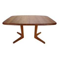 Vintage Solid Teak Oval Extendable Dinning Table by Glostrup Møbelfabrik, 1960, Denmark