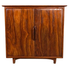 Solid Teak Record Cabinet