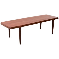 Solid Teak Rectangular Coffee Table, Denmark, 1950s