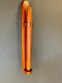 Solid Teak Rolling Pin with Wall mounted Stand Crafted by Dee Gibsen