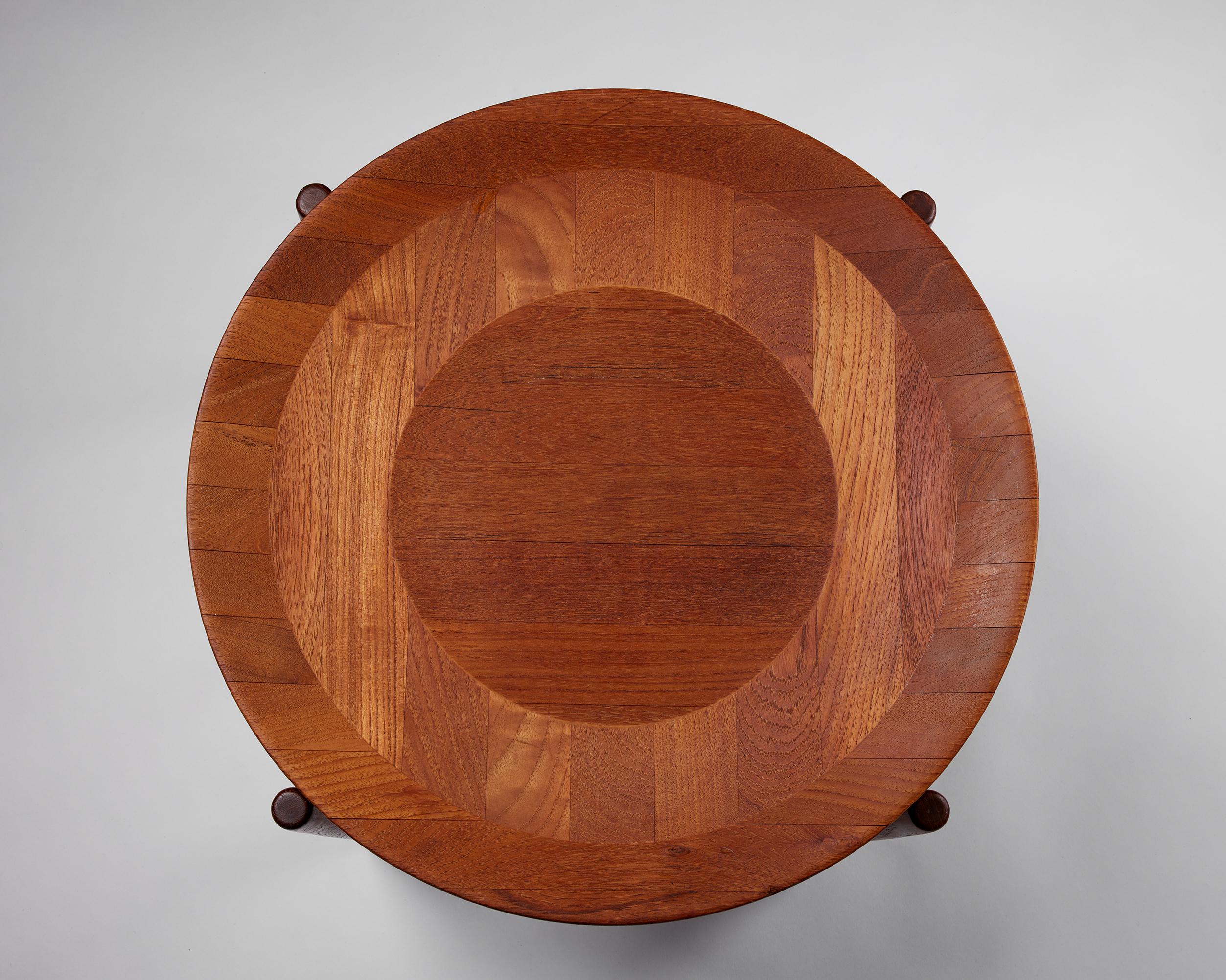 Solid teak side table designed by Jens Quistgaard, Denmark, 1950s In Good Condition For Sale In Stockholm, SE
