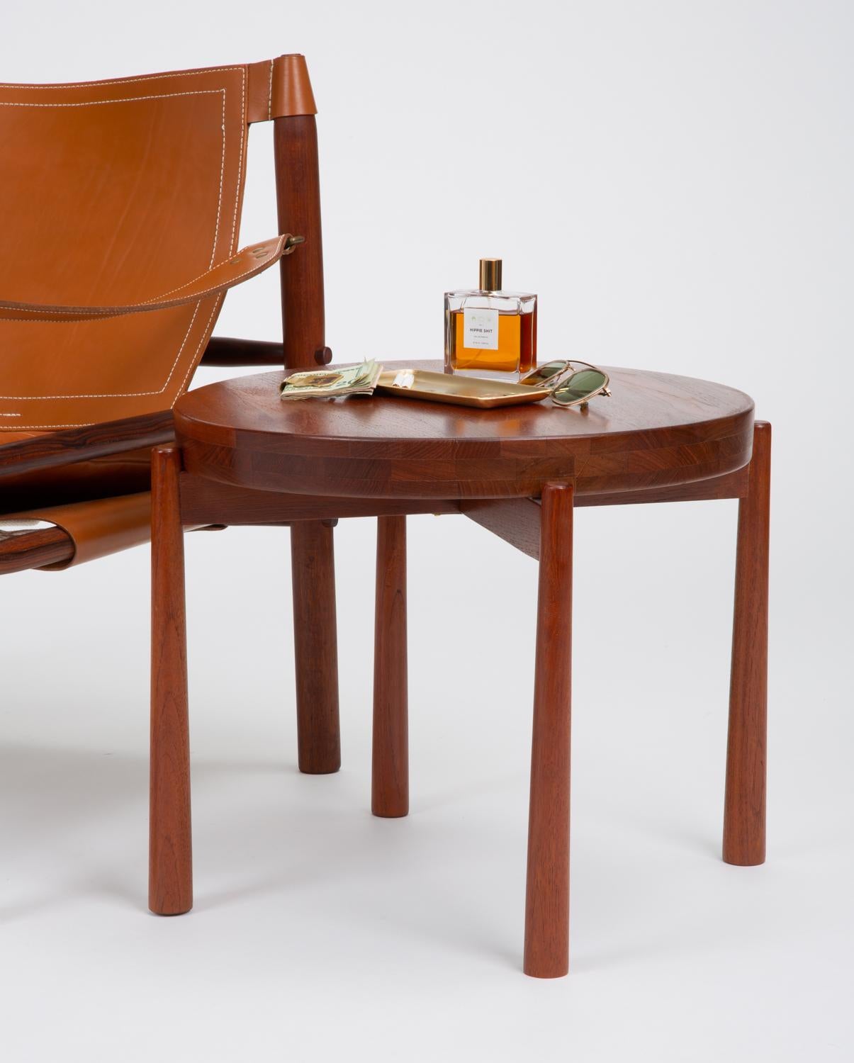 Solid Teak Side Table with Reversible Tray by DUX 4