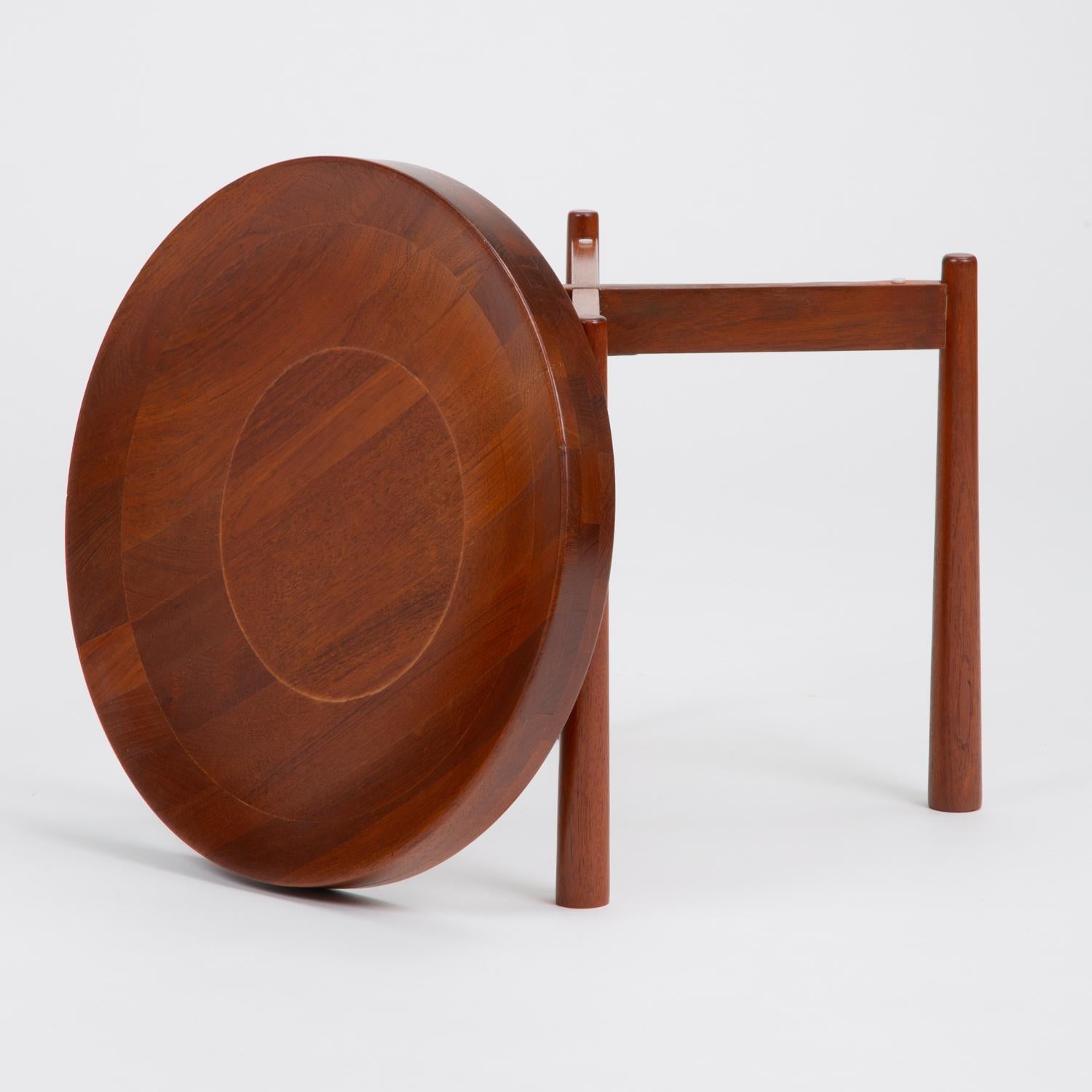 Solid Teak Side Table with Reversible Tray by DUX 3