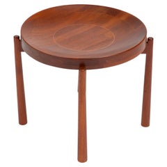 Solid Teak Side Table with Reversible Tray by DUX