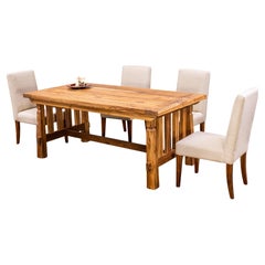 Solid Teak Sonora Dining Table in a Sandblasted Natural Finish