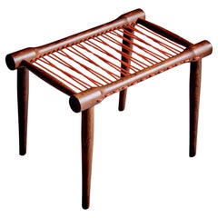 Solid Teak Stool with woven cord
