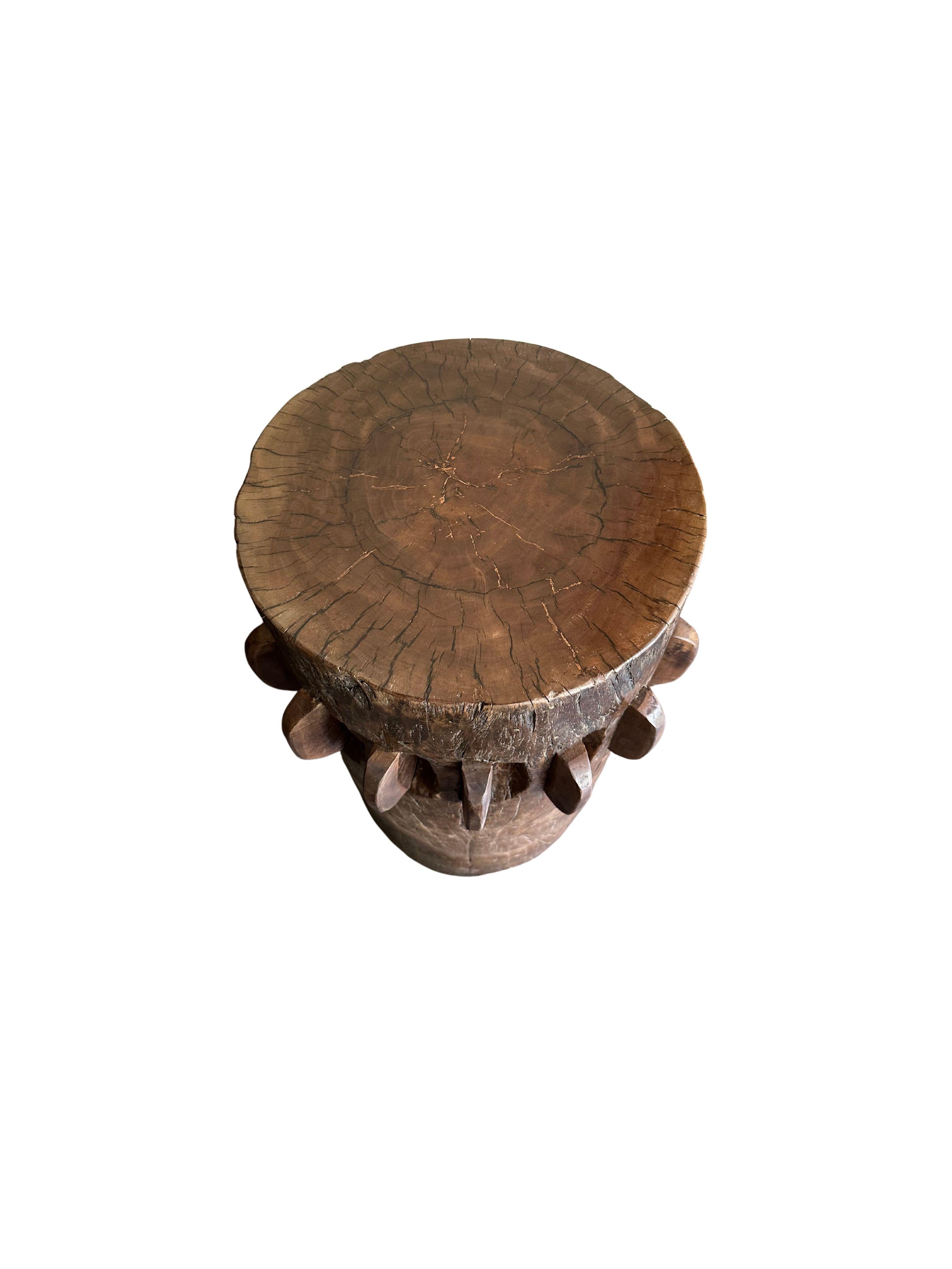 Indonesian Solid Teak Sugar Cane Crusher / Grinder from Java, Indonesia, C. 1950