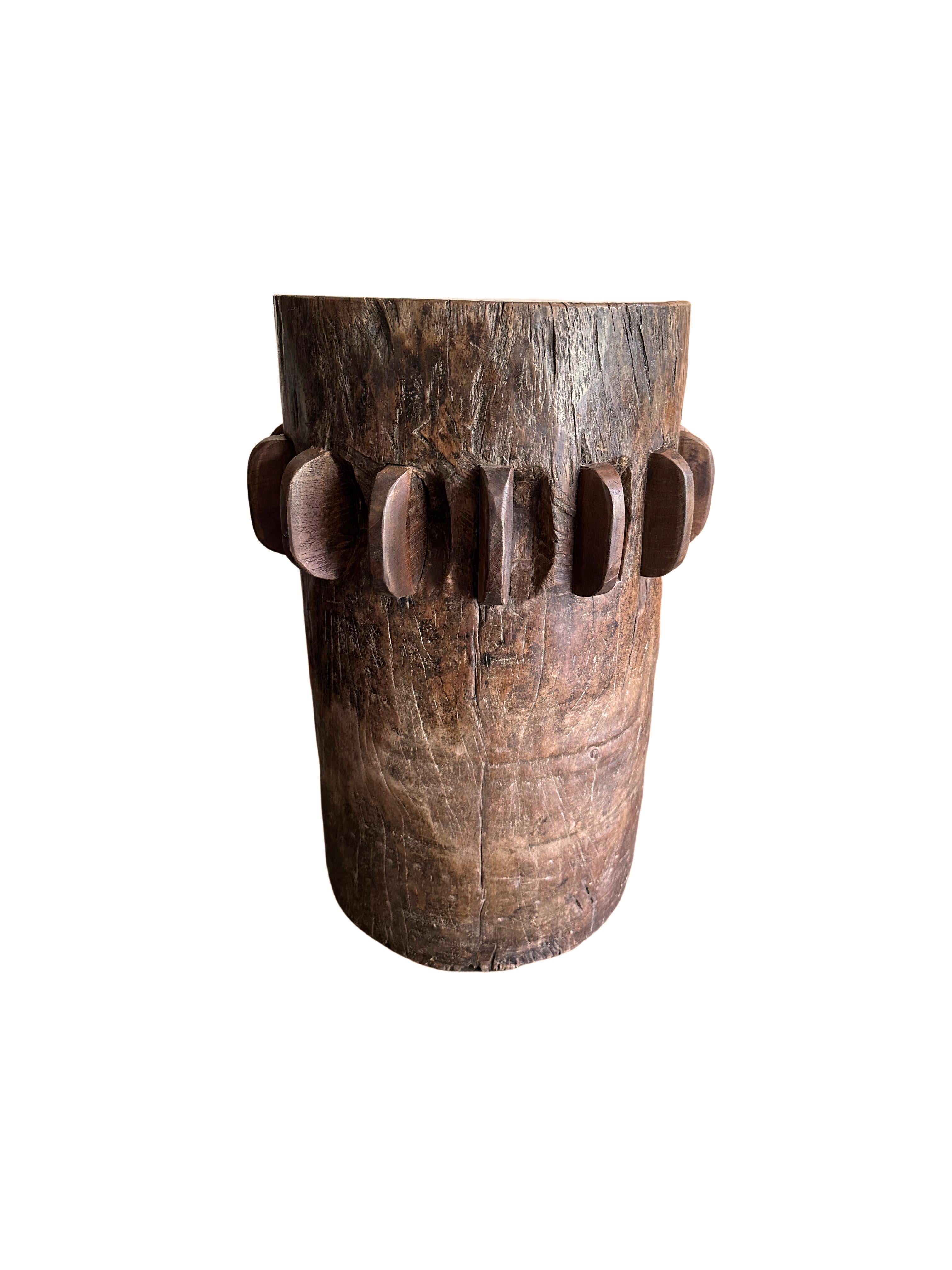 Solid Teak Sugar Cane Crusher / Grinder from Java, Indonesia, C. 1950 In Good Condition In Jimbaran, Bali