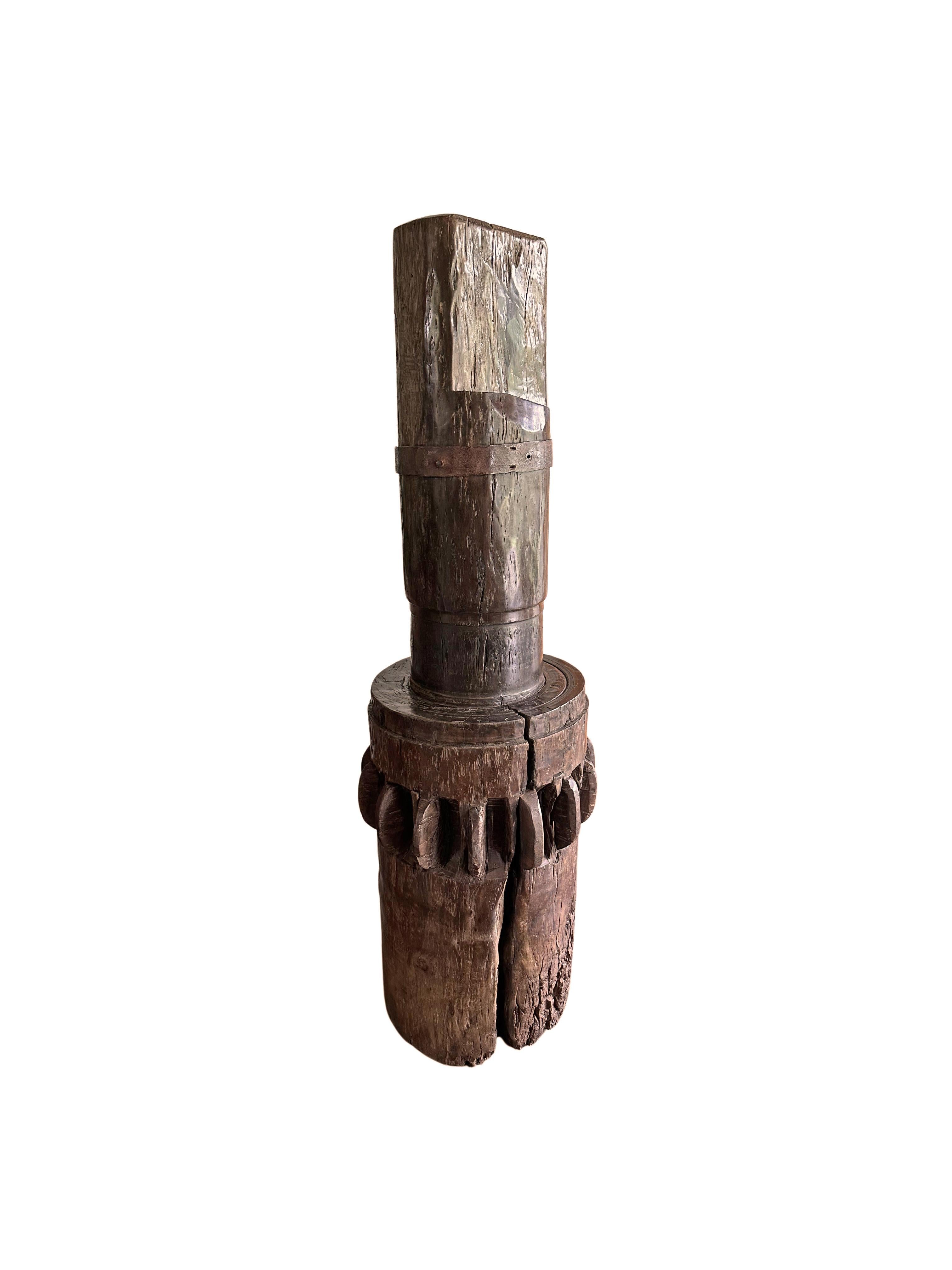 Other Solid Teak Sugar Cane Mill Crusher / Grinder from Java, Indonesia, c. 1900 For Sale