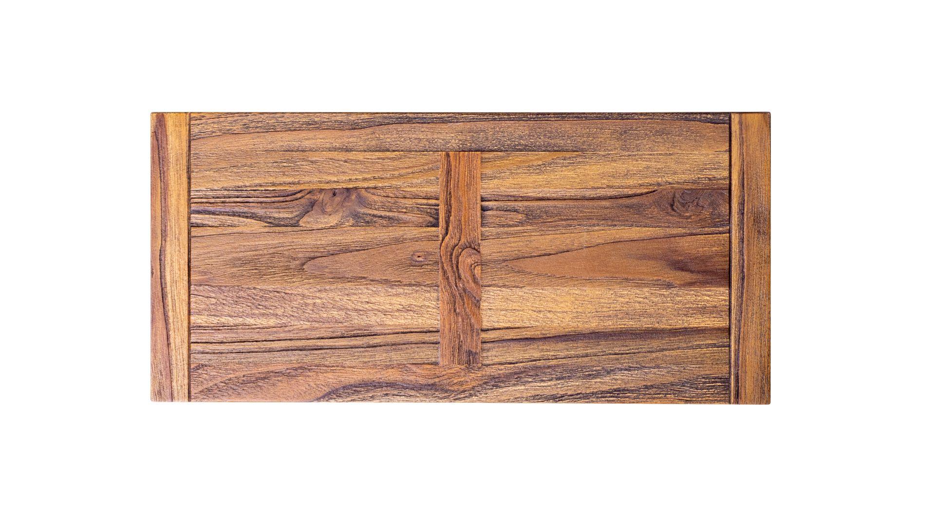 Mesa de teca maciza en otoño con patas de madera de doble tablón en Nuevo estado para la venta en Buffalo, WY
