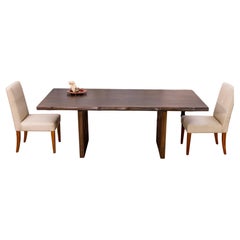 Solid Teak Table in Cocoa with Double Plank wooden legs