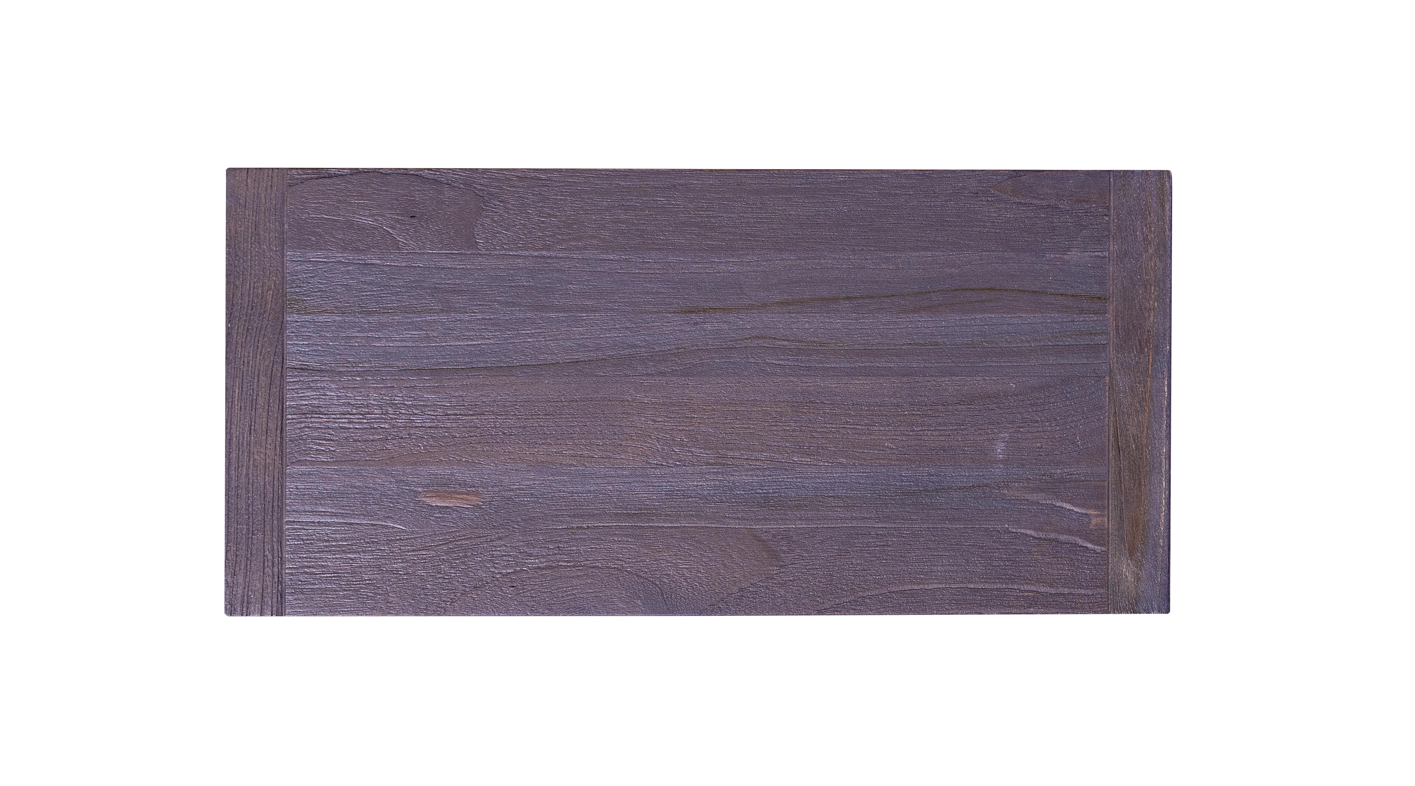 Tisch aus massivem Teakholz in sandgestrahltem Herbst mit grauen Metallbeinen (21. Jahrhundert und zeitgenössisch) im Angebot