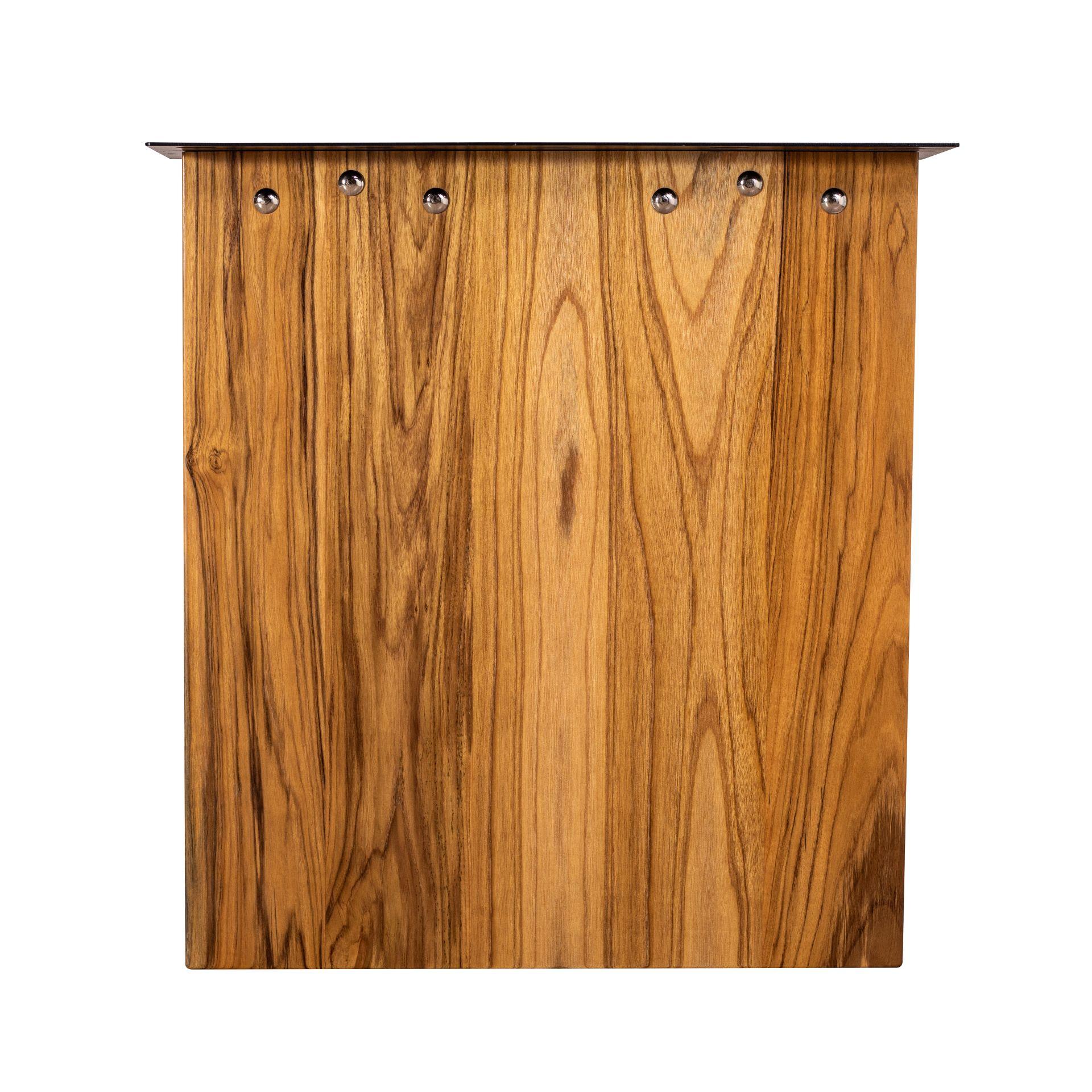 XXI secolo e contemporaneo Tavolo in teak massiccio in Nature liscio con gambe a listelli in teak abbinati in vendita