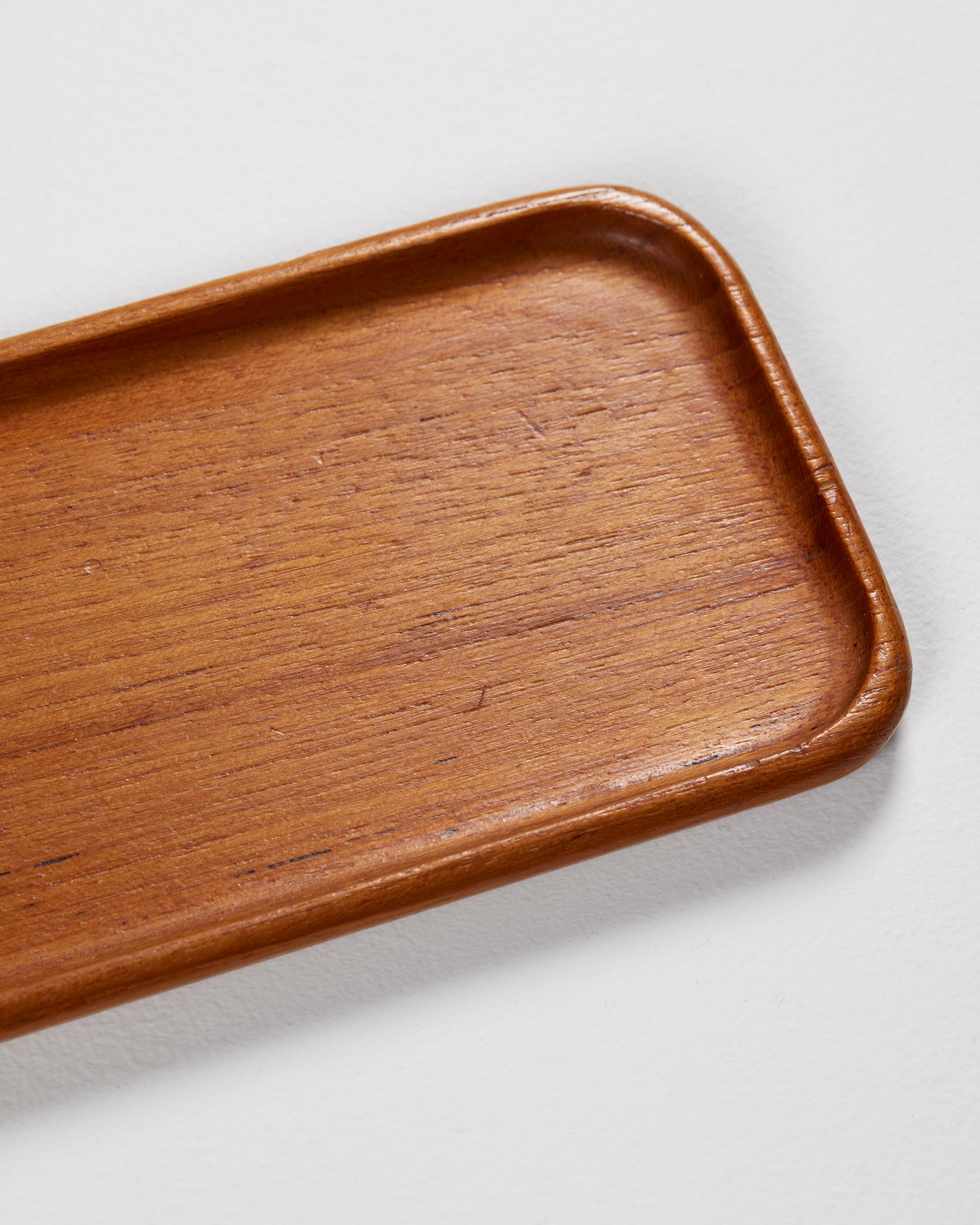 Mid-20th Century Solid teak tray, anonymous, for Uppsala, Sweden, 1960s, table decoration For Sale