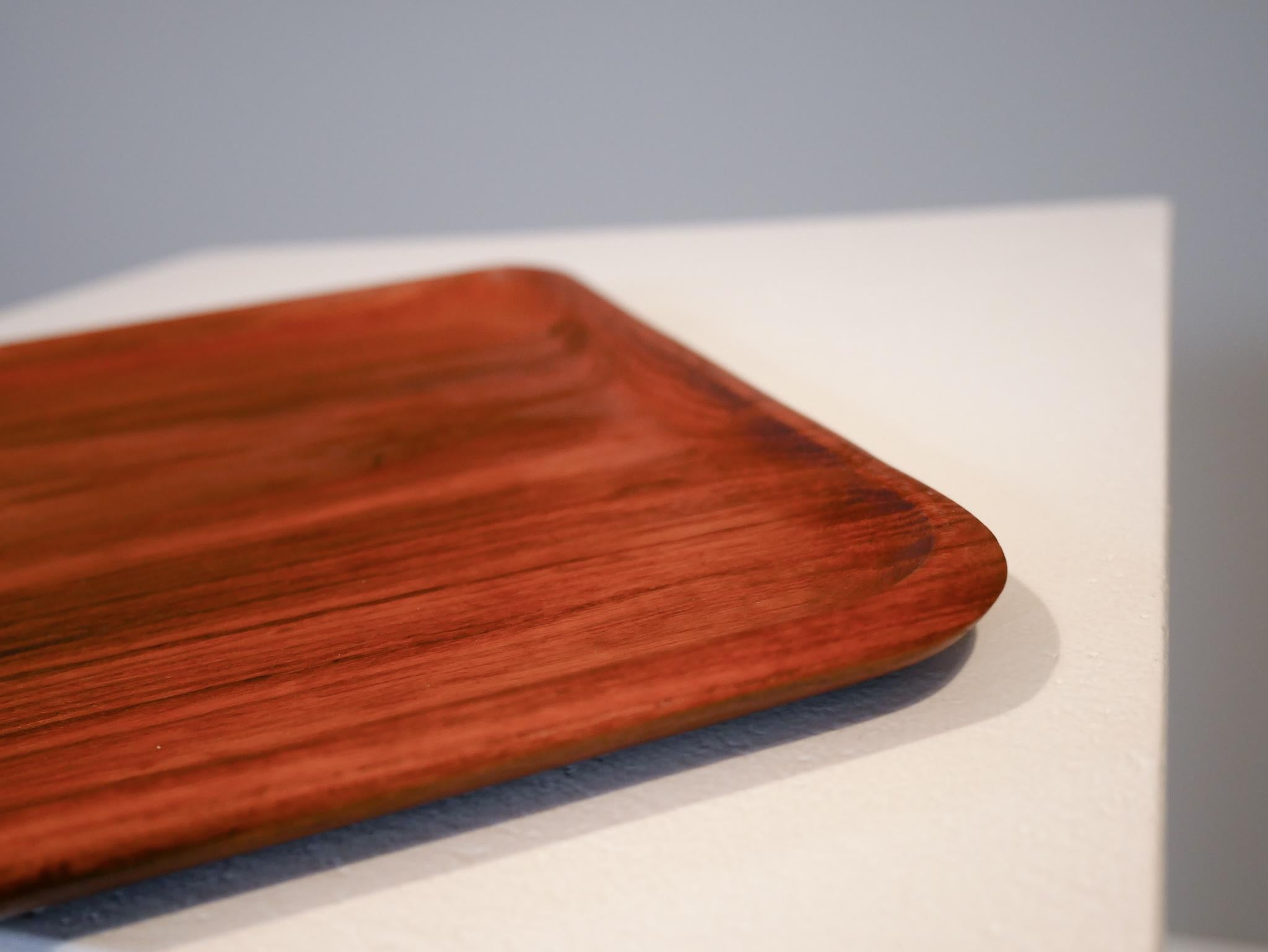 Mid-20th Century Solid Teak Tray Karl Holmberg AB Sweden, 1950s For Sale
