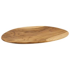 Solid Teak Tray or Serving Platter, Hand Moulded Set of 8