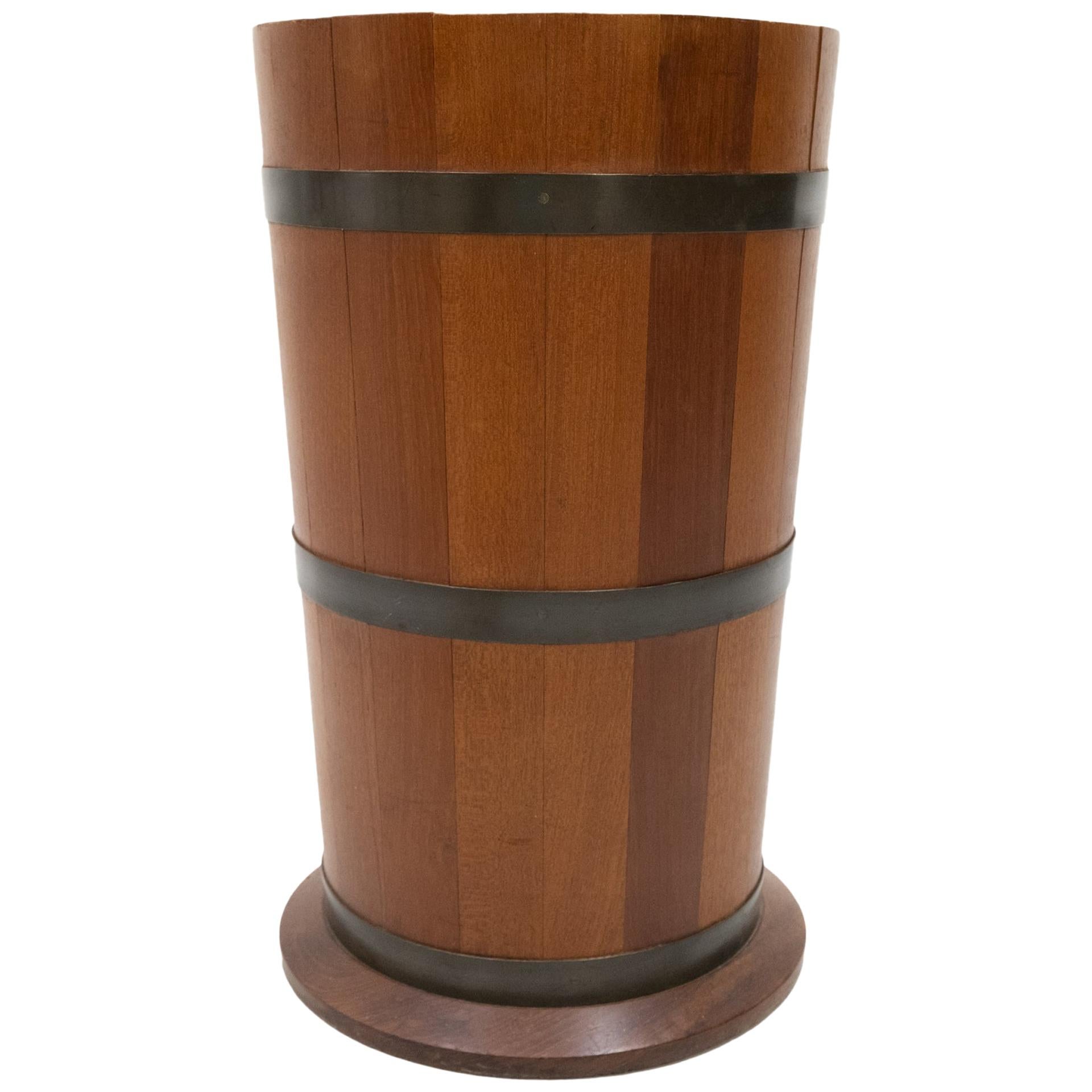 Solid Teak Umbrella Stand, 1960s For Sale