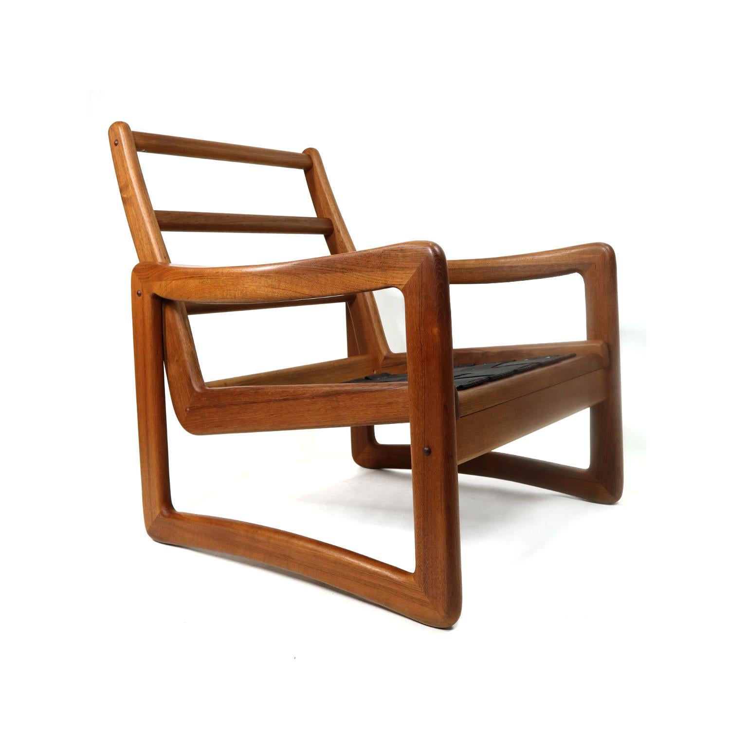 Thai Solid Teak Vintage Sun Cabinet Danish Modern Lounge Chair