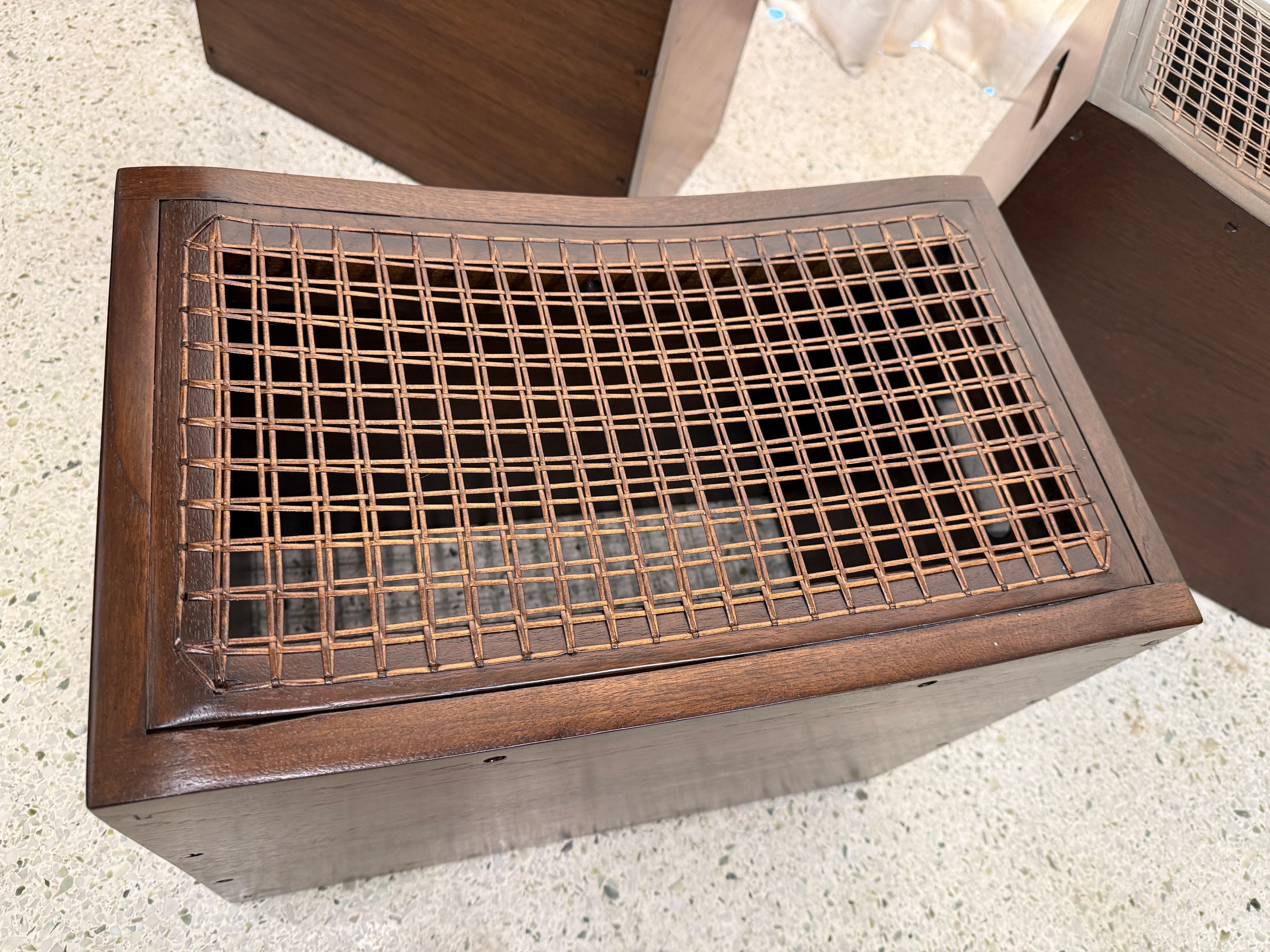 Solid Teak & Wicker Seat Occasional Stools - Three (3) Available For Sale 5