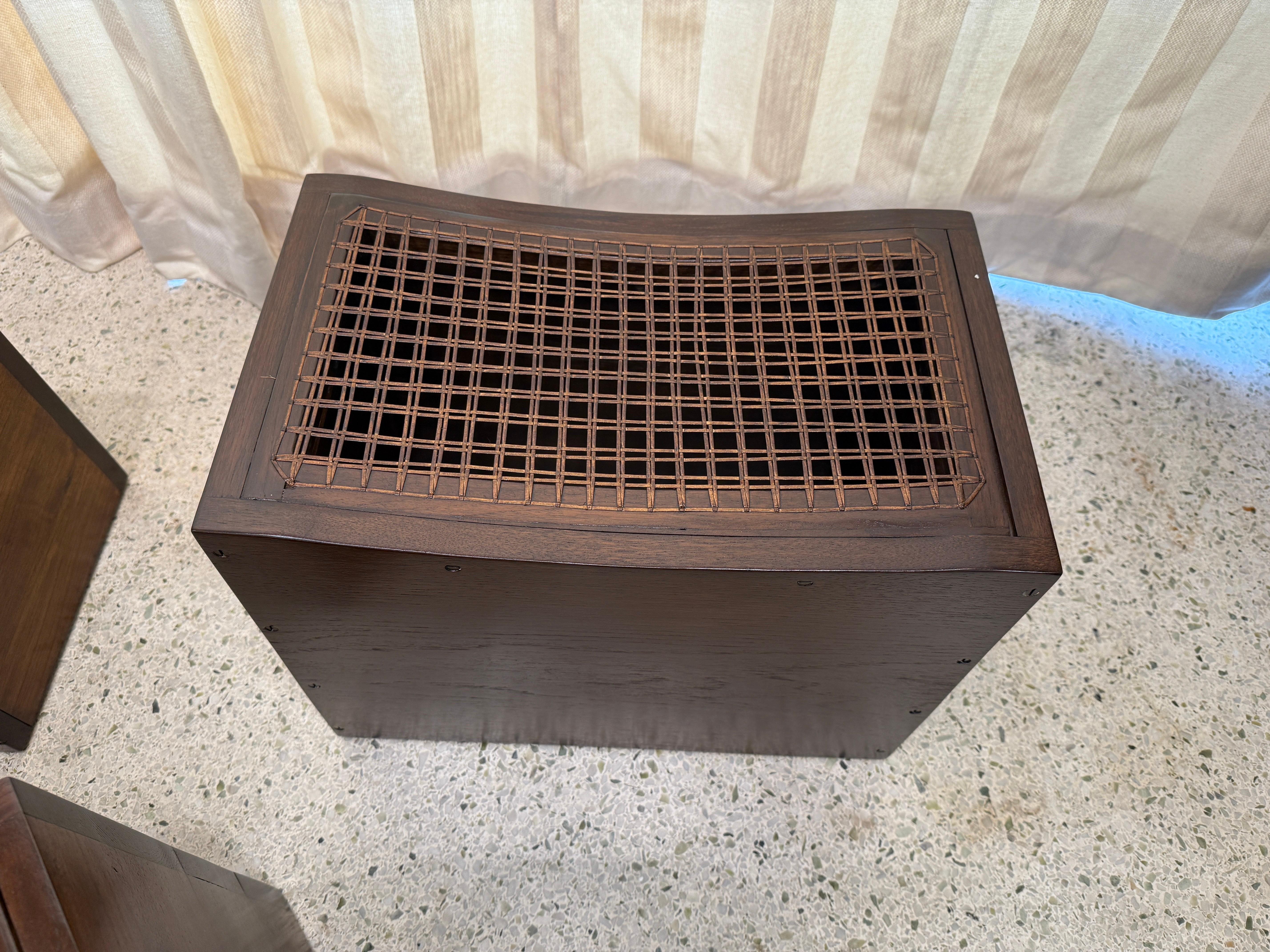 Solid Teak & Wicker Seat Occasional Stools - Three (3) Available For Sale 4