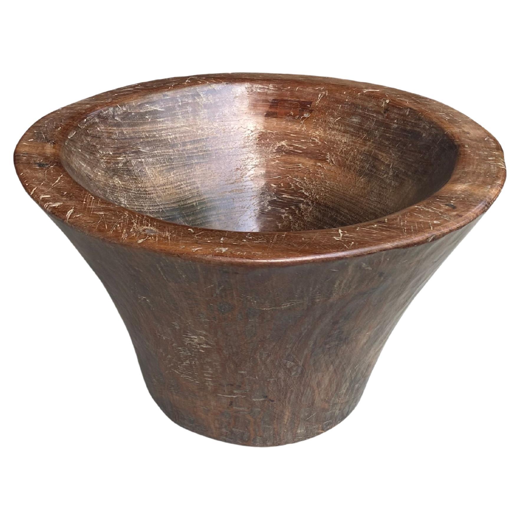 Solid Teak Wood Bowl from Java, Indonesia For Sale