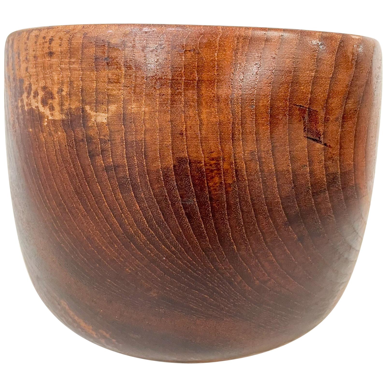 Solid Teak Wood Bowl Made in Sweden Sculptural Danish Scandinavian Modern