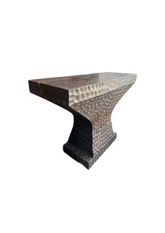 Solid Teak Wood Console Table Espresso Finish Modern Organic