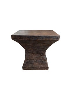 Solid Teak Wood Console Table Espresso Finish Modern Organic
