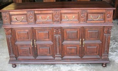 Solid Teak Wood Early 20th Century Superbly Crafted French Colonial Credenza