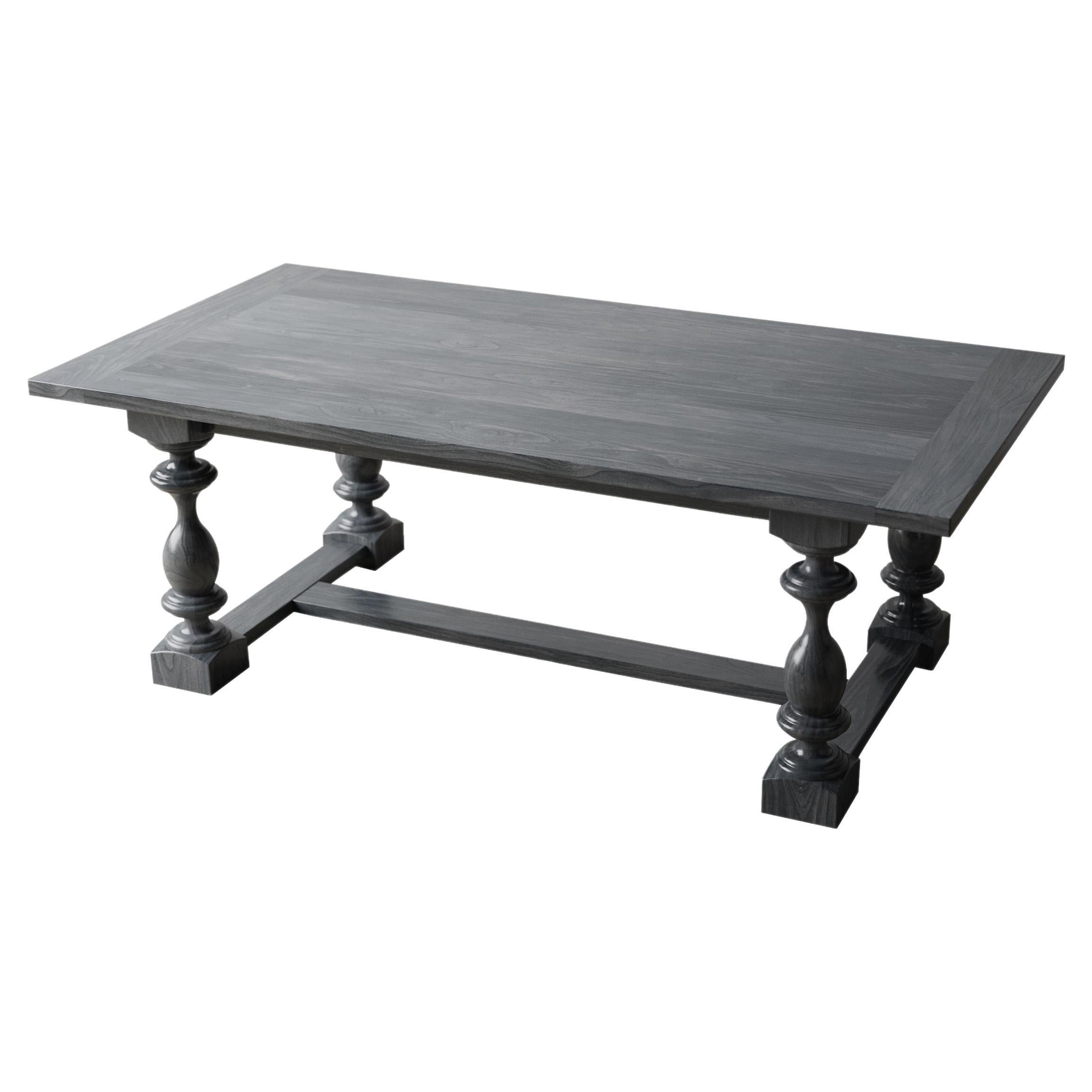Cette table de salle à manger exquise, fabriquée à la main à partir de bois dur massif de première qualité, apporte la chaleur d'une ambiance inspirée de la vie à la ferme. Les motifs naturels du grain et les tons riches du bois évoquent un