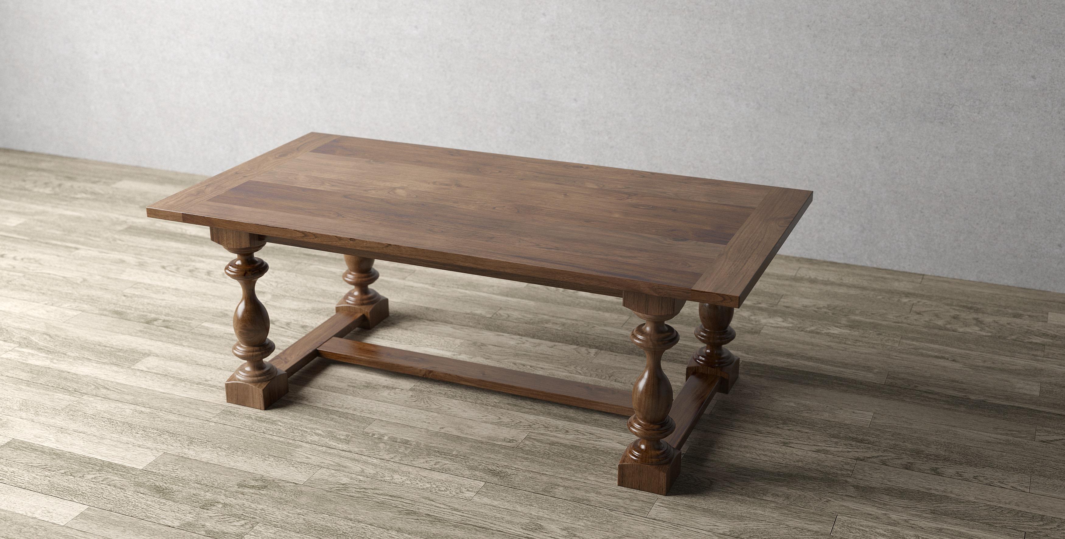 Table à manger de ferme en bois de teck massif Neuf - En vente à Buffalo, WY
