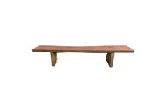 Hand-Carved Solid Teak Wood Bench, Organic Design, Indonesia, 2005