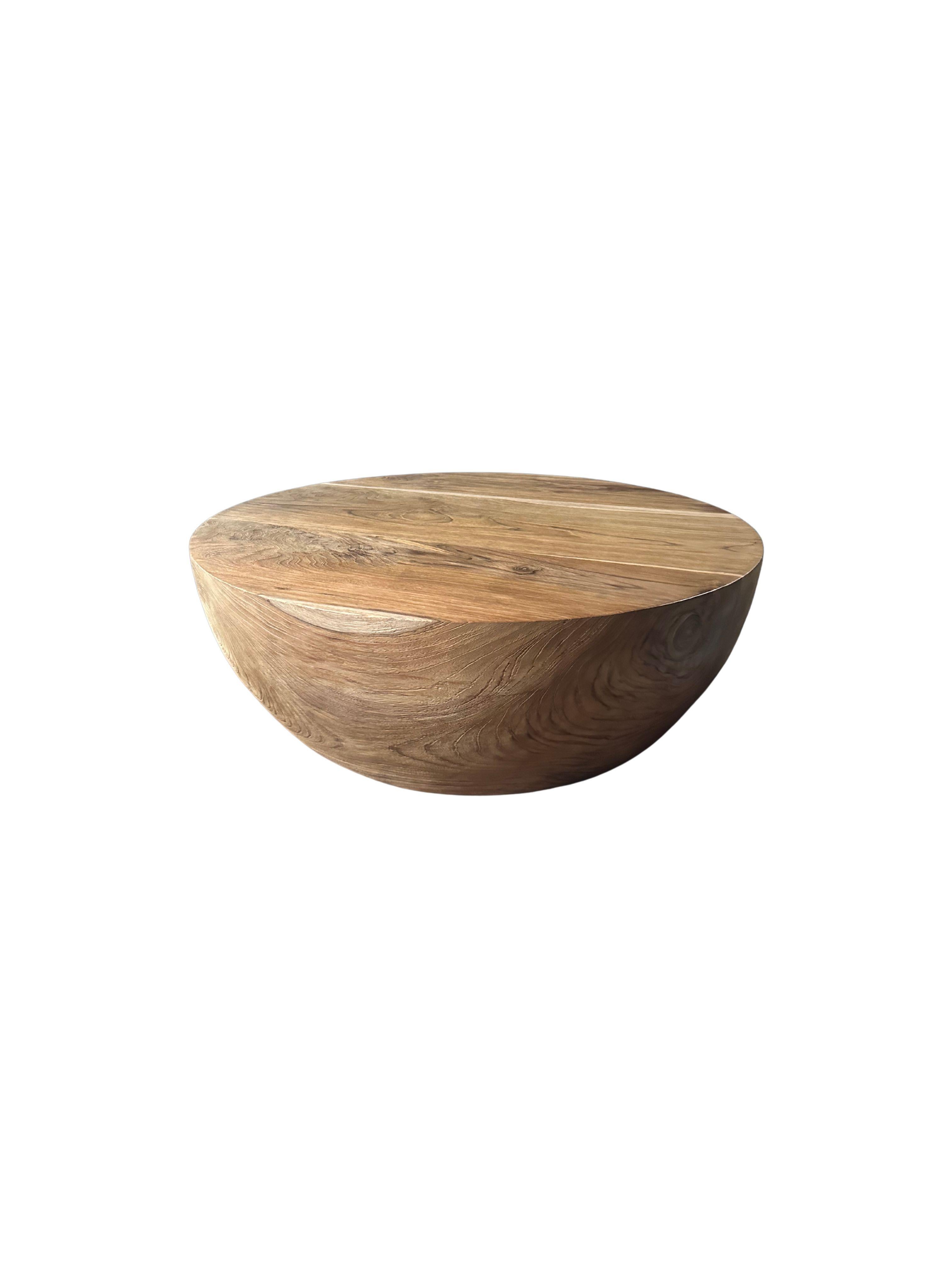 Organic Modern Solid Teak Wood Round Table Modern Organic For Sale