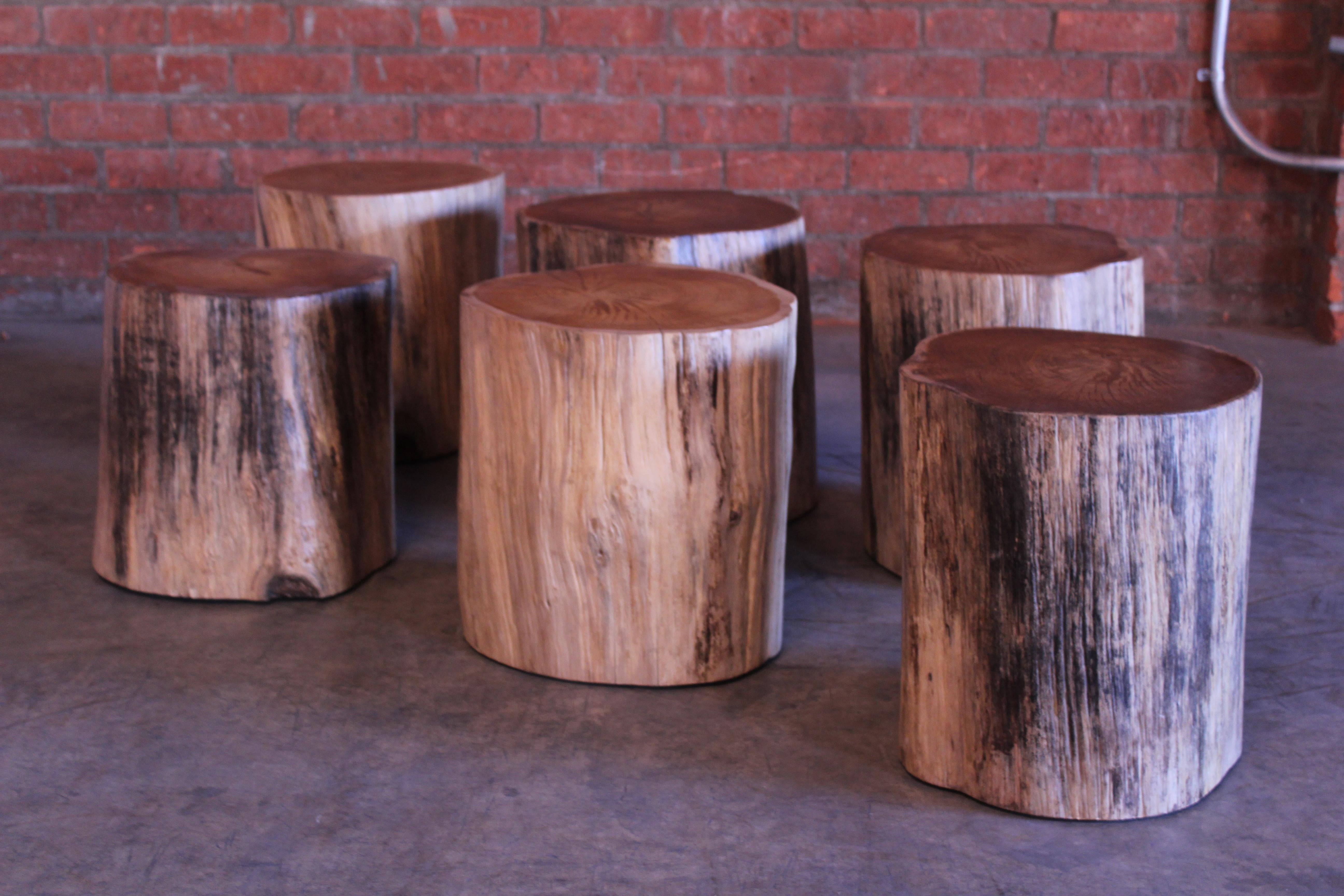 Solid Teak Wood Stump Side Tables. Two Avail, Sold Individually 3