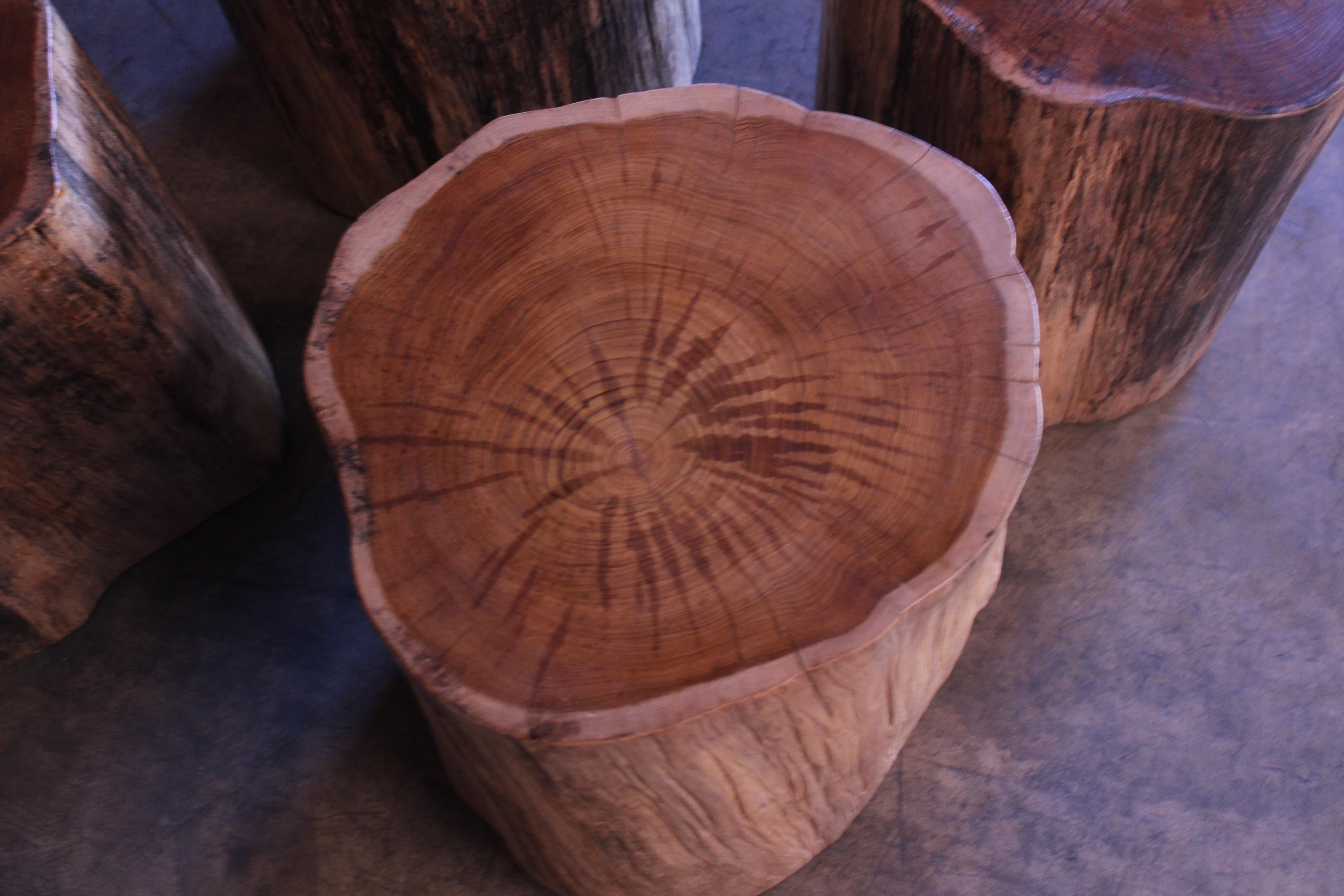 Solid Teak Wood Stump Side Tables. Two Avail, Sold Individually 6