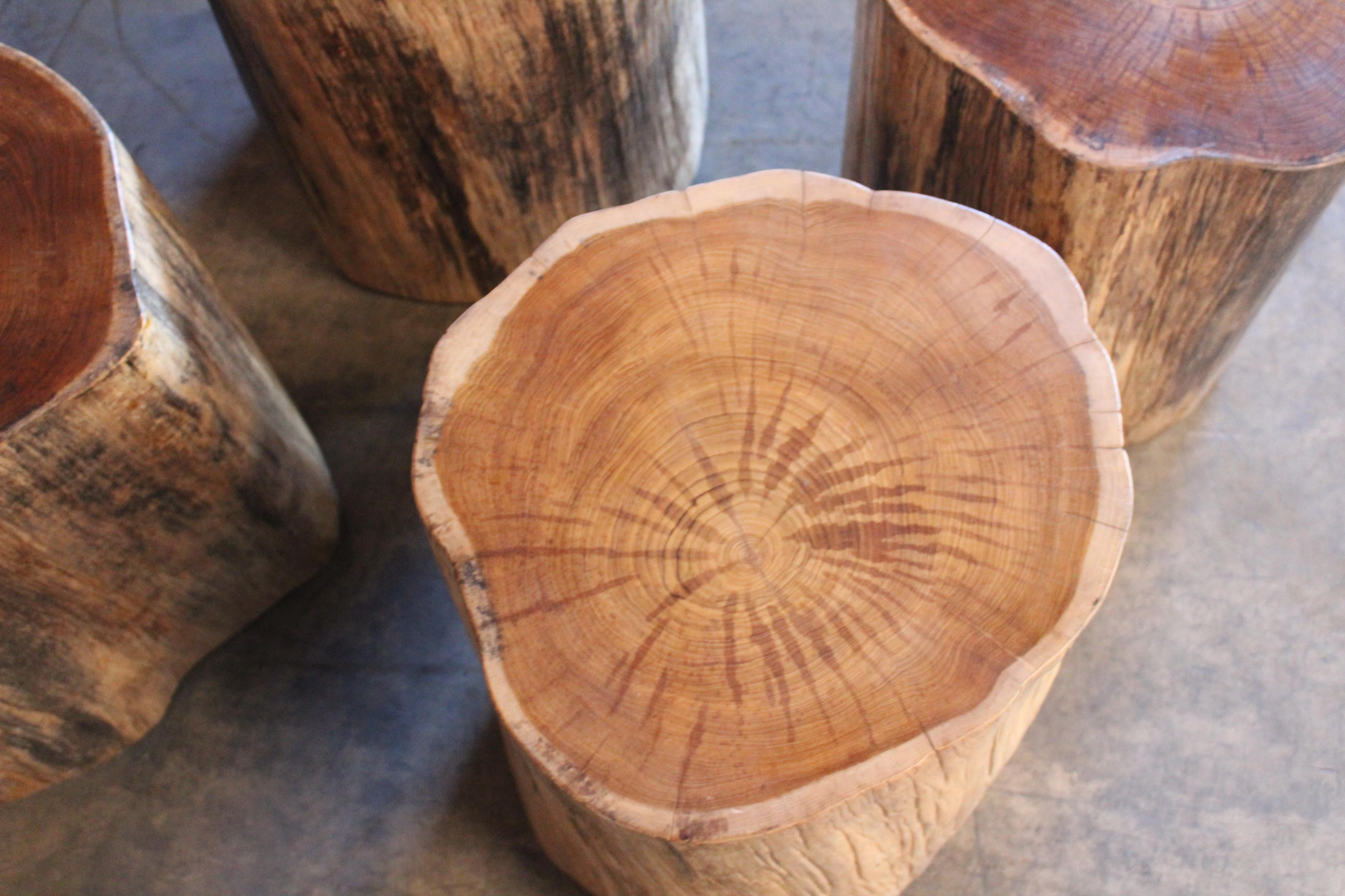 Solid Teak Wood Stump Side Tables. Two Avail, Sold Individually 10