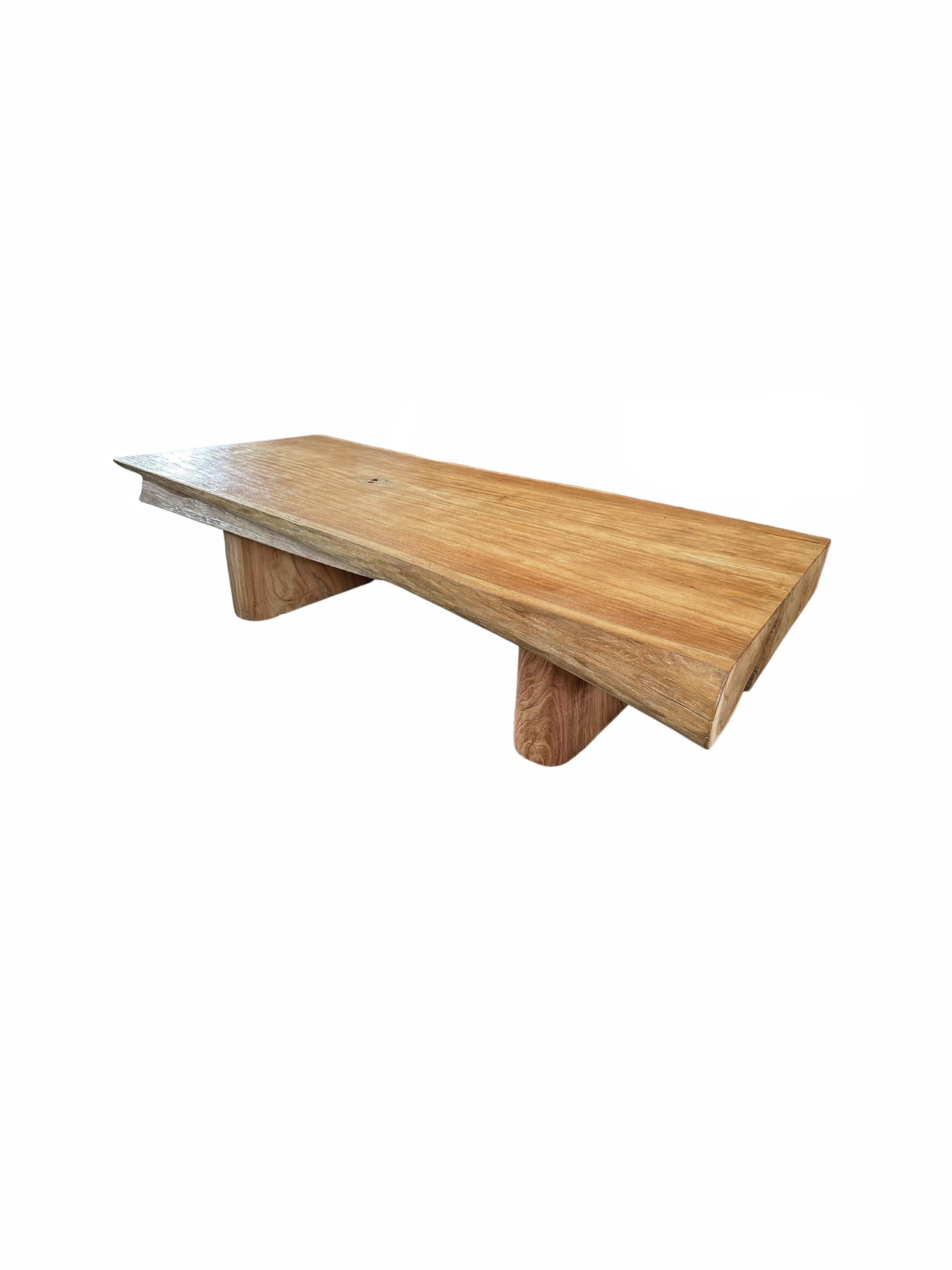 Solid Teak Wood Table Modern Organic For Sale 4