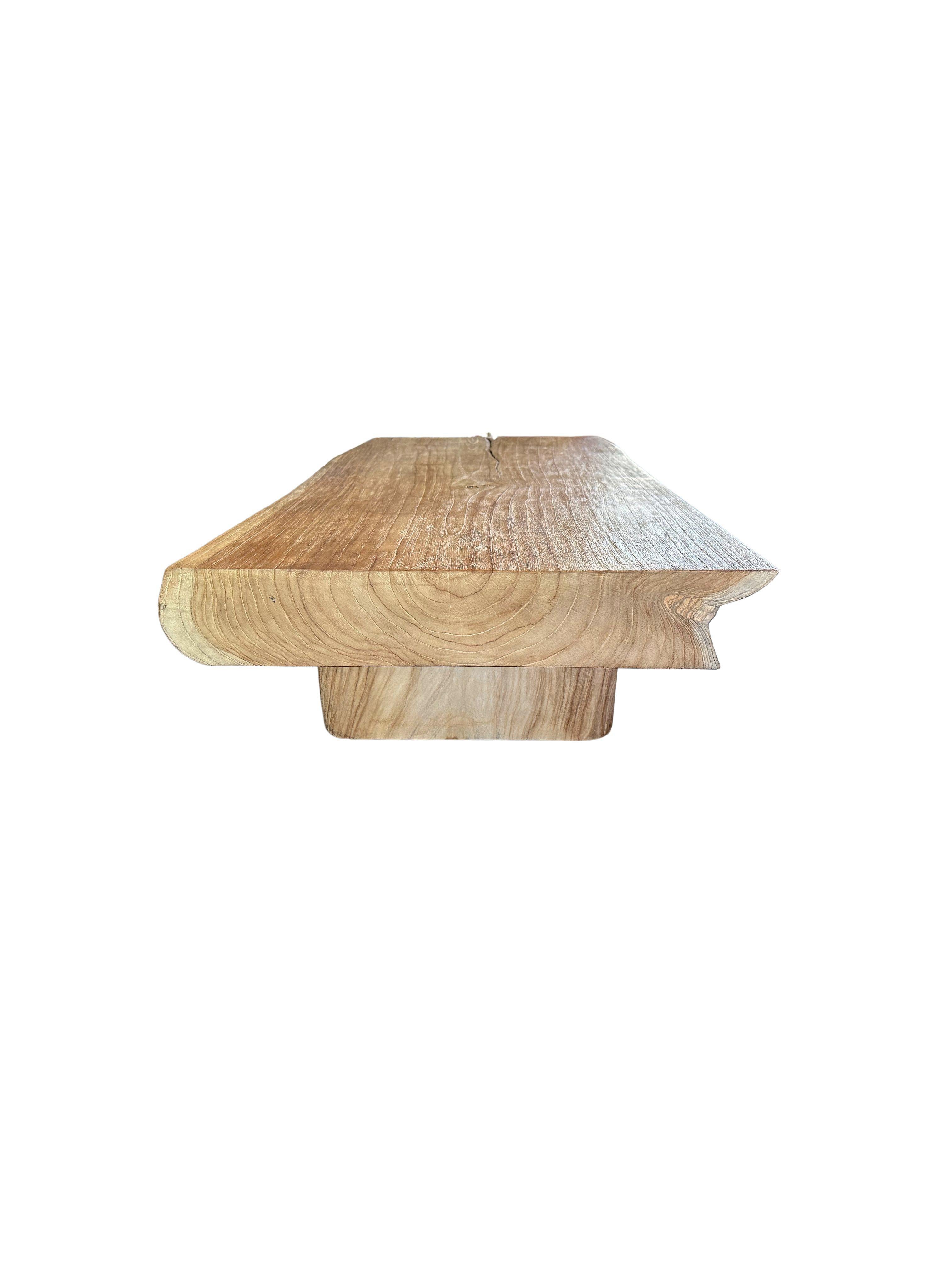 Indonesian Solid Teak Wood Table Modern Organic For Sale