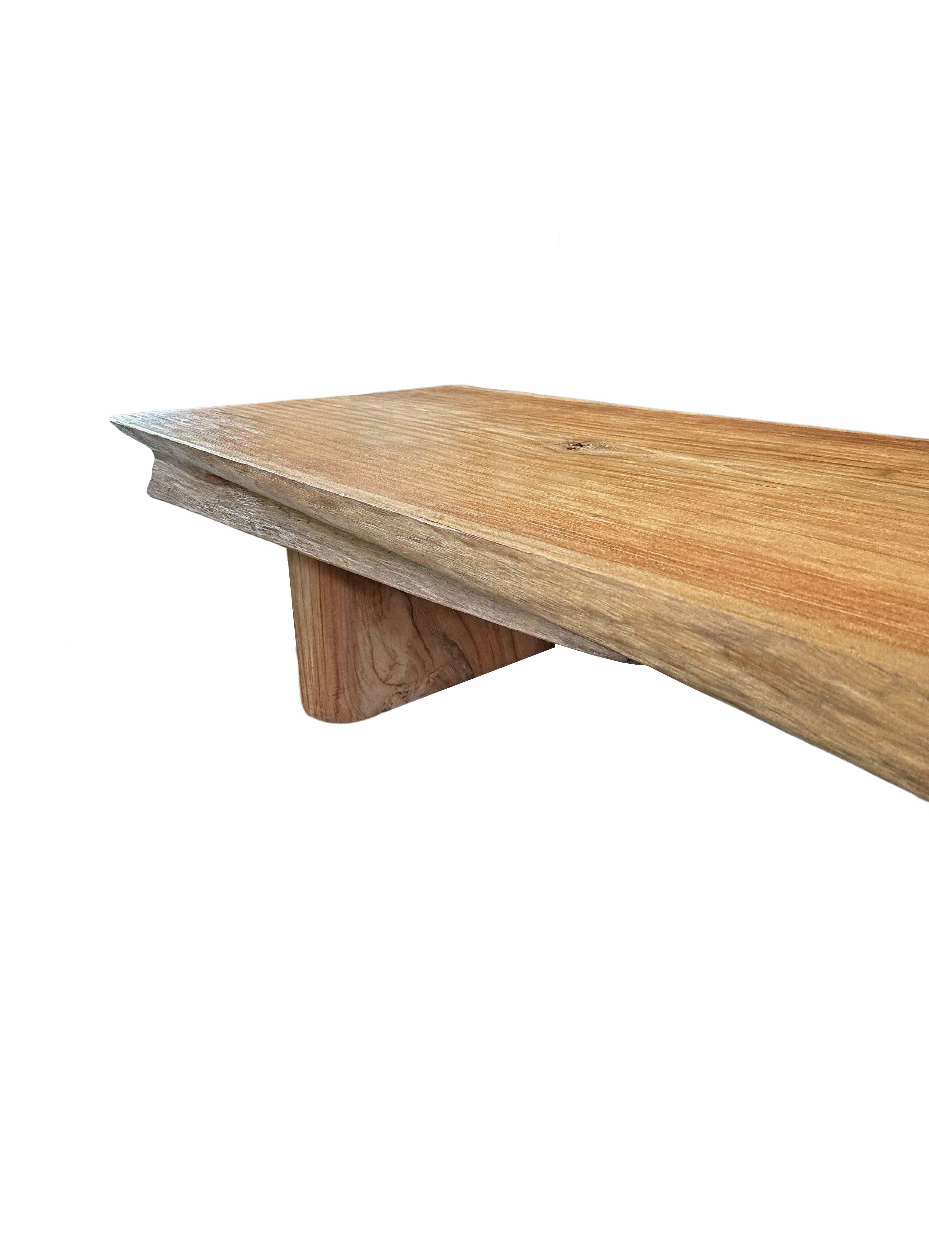 Solid Teak Wood Table Modern Organic In Good Condition For Sale In Jimbaran, Bali