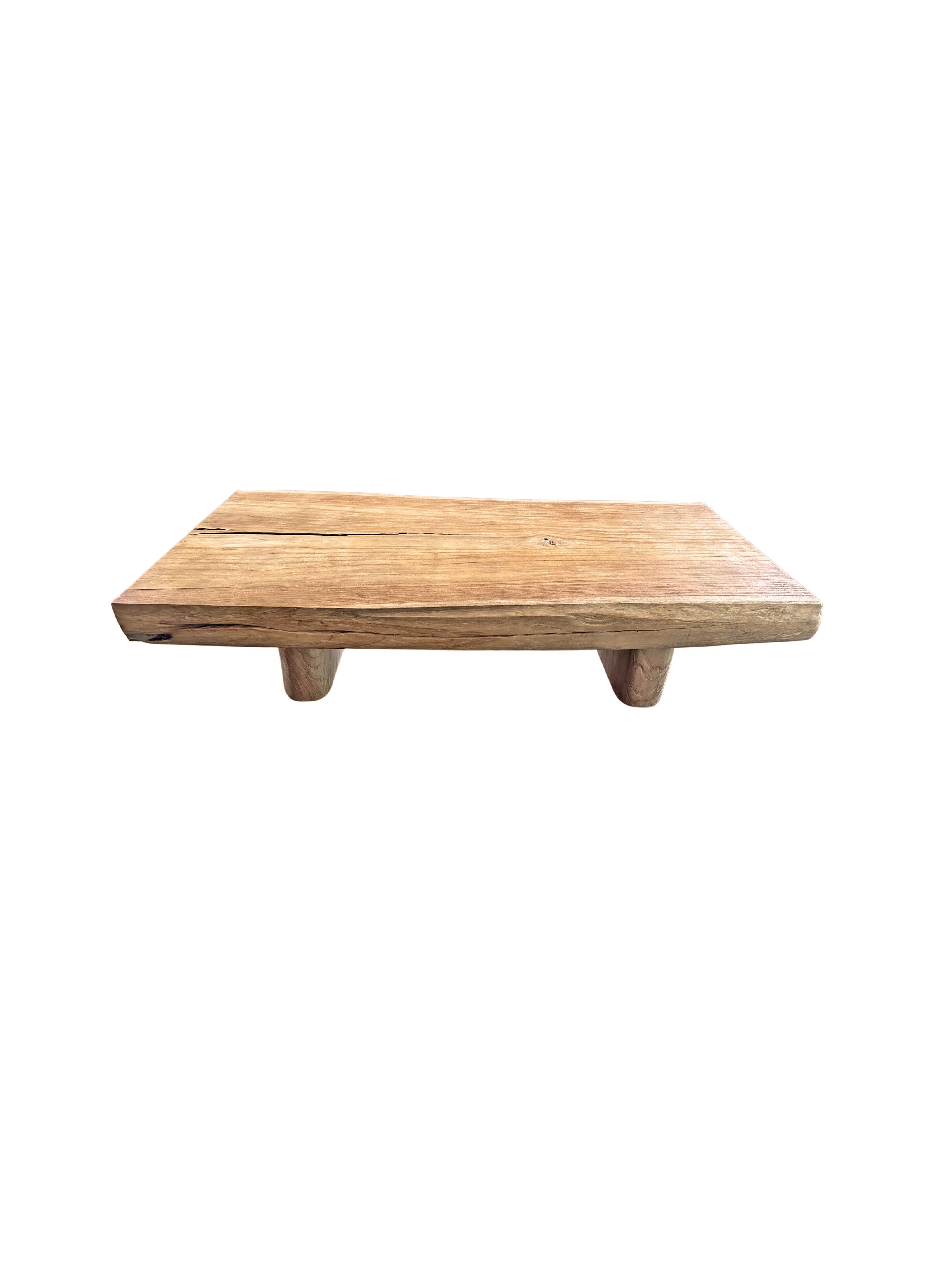 Solid Teak Wood Table Modern Organic For Sale 1