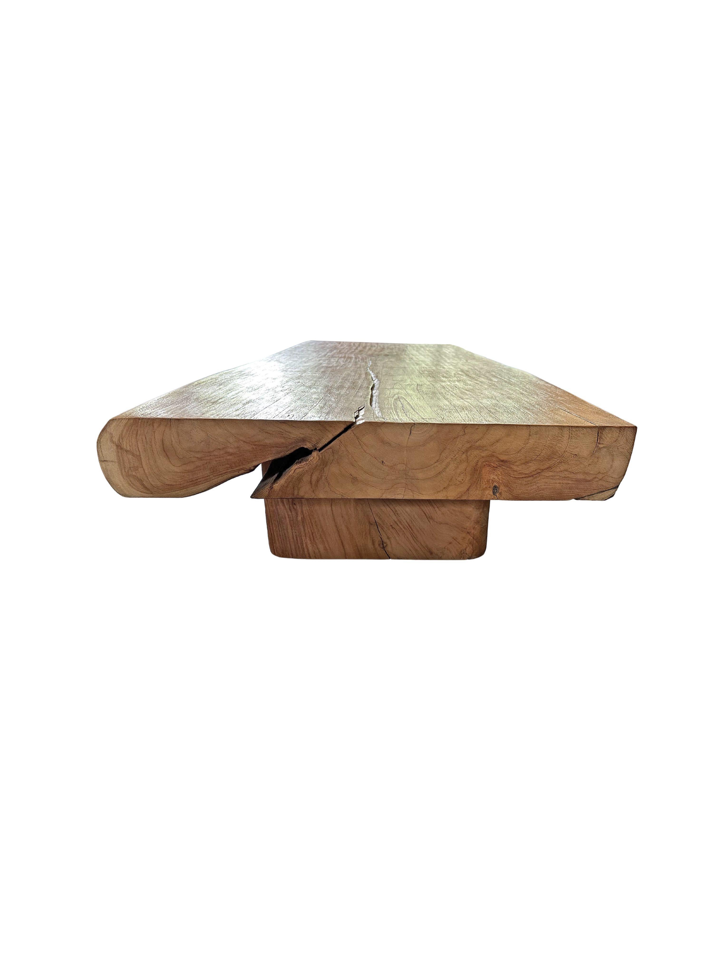 Solid Teak Wood Table Modern Organic For Sale 2