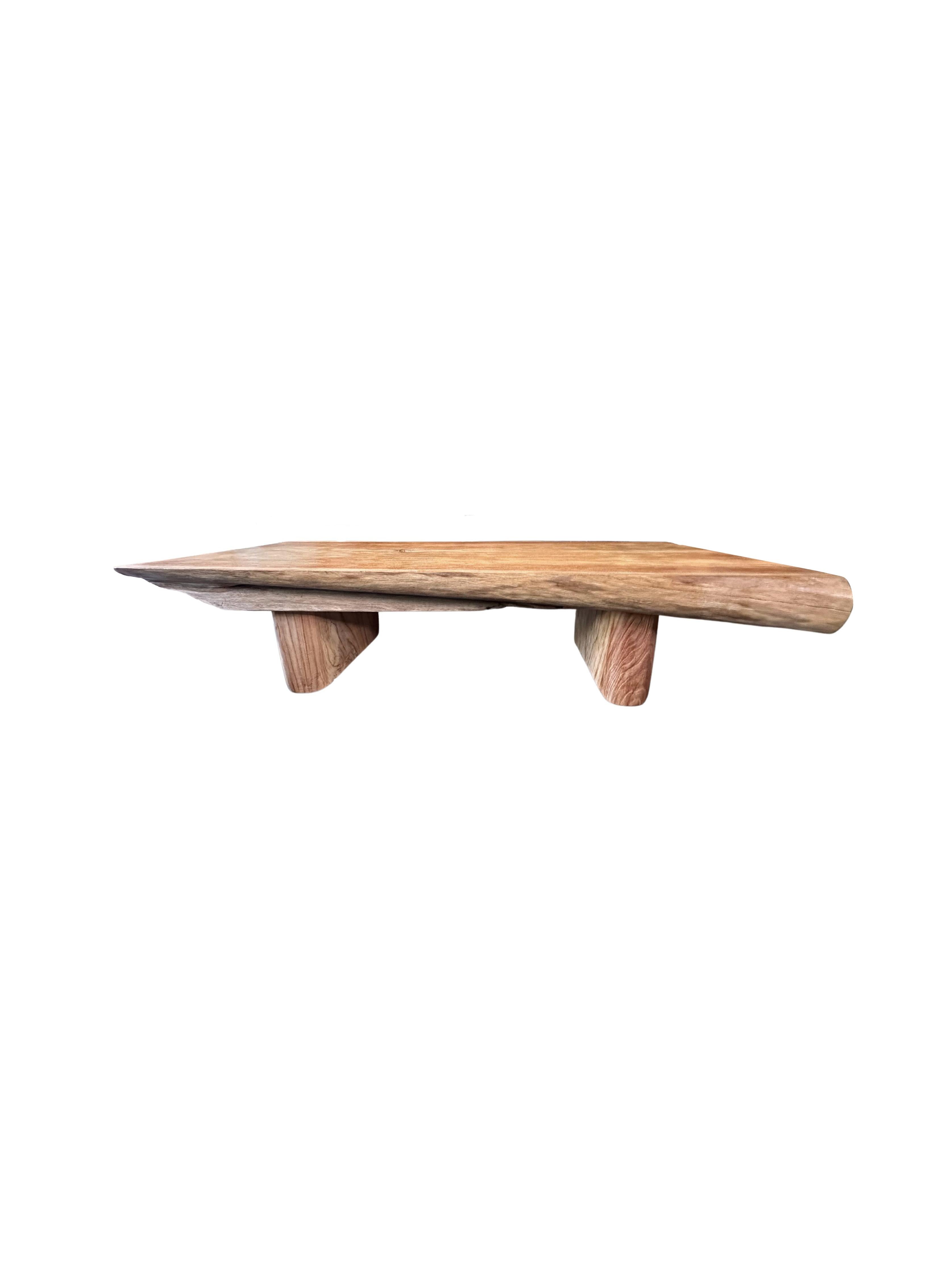Solid Teak Wood Table Modern Organic For Sale 3