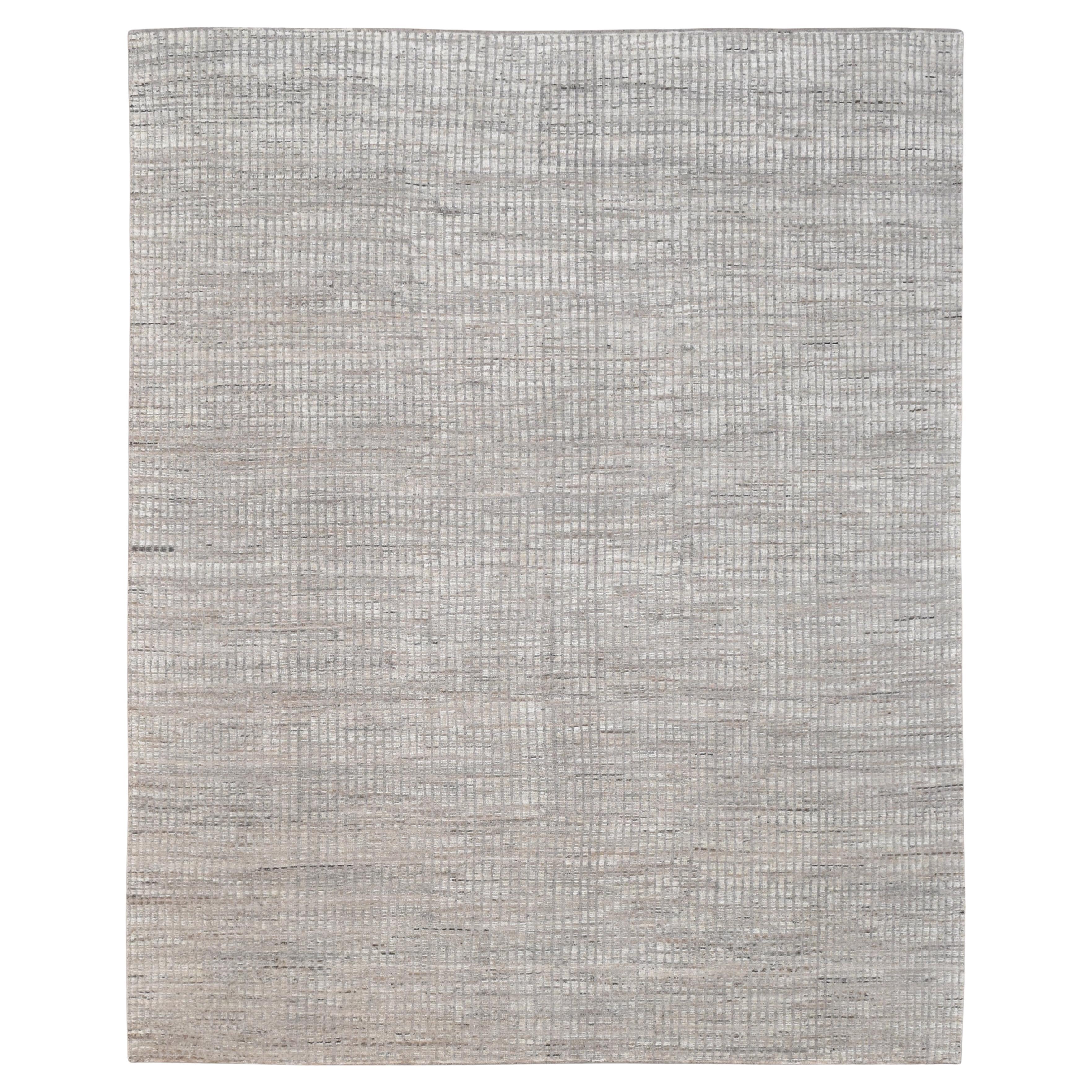 Solid Textured Distressed Moroccan Natural Wool  10'x12'6''