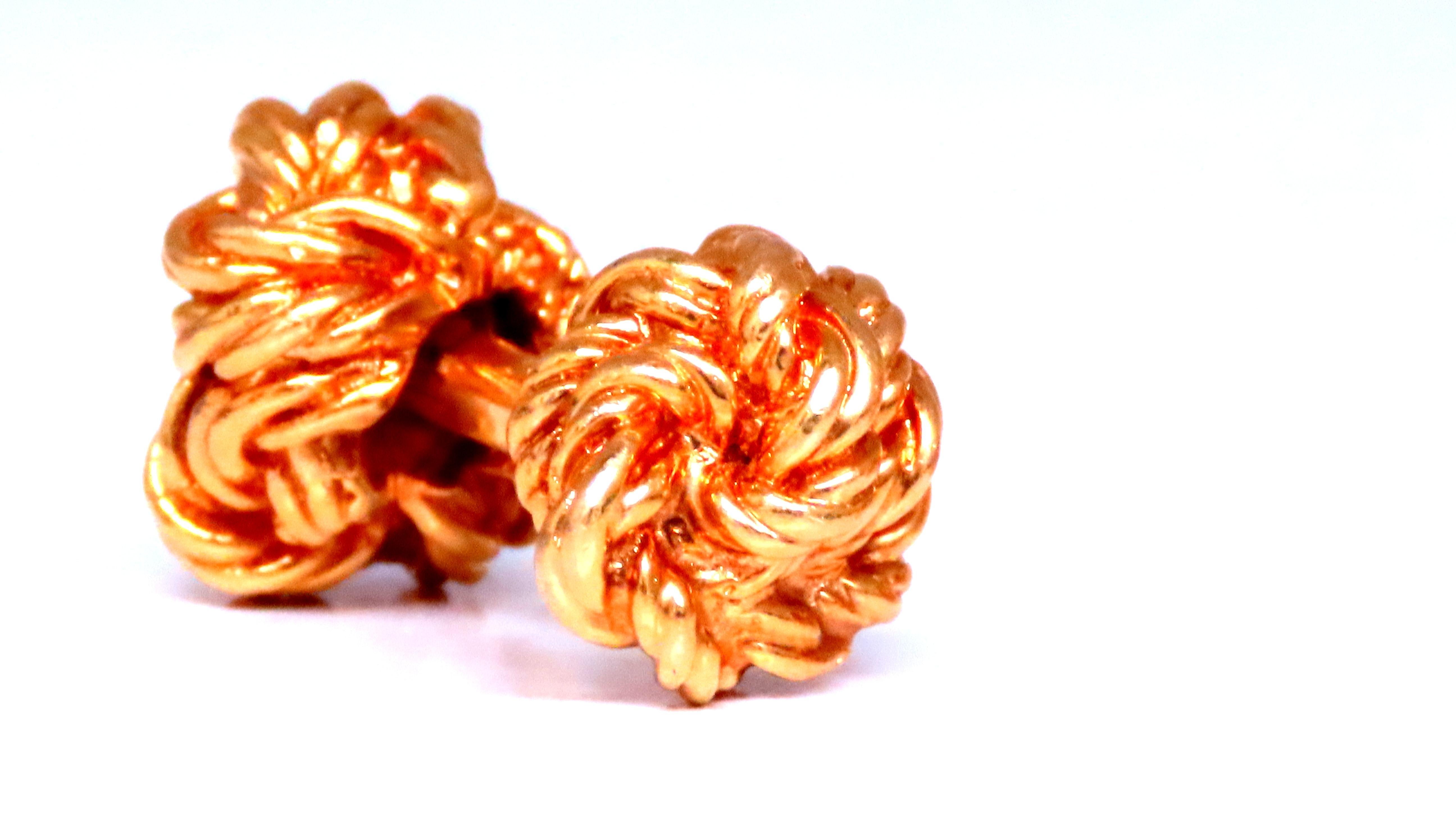 Solid Threaded Rope Twist Diamond Cufflinks 18kt … - image 2