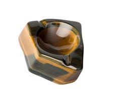 Solid Tiger Eye Stone Ashtray, Polished, from South Africa