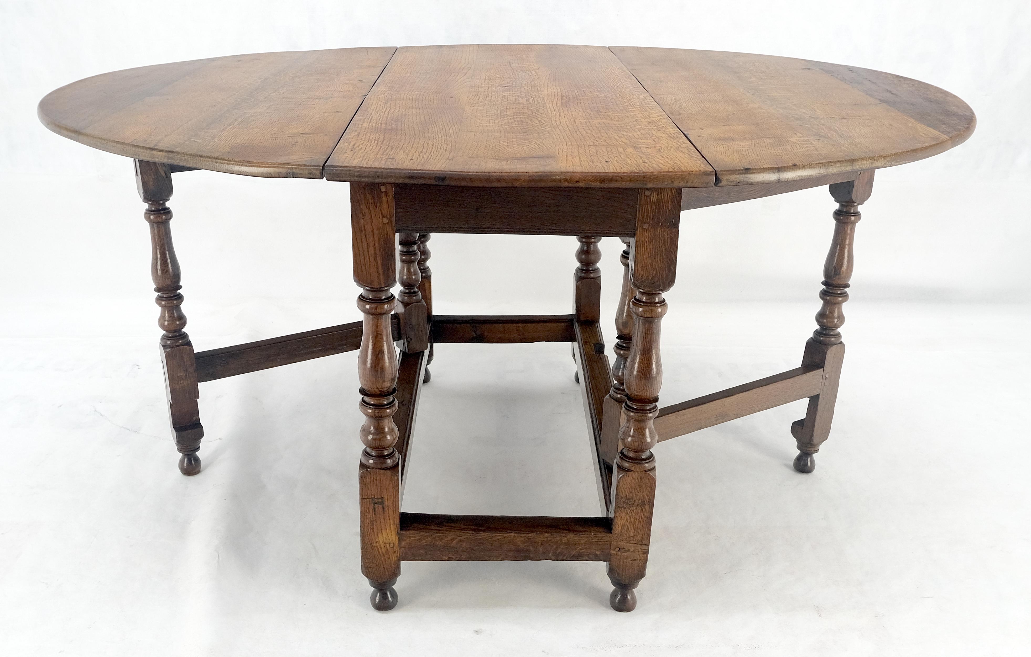 Mesa de Comedor con Pata de Portón de Hoja Abatible Ovalada de Roble Tigre Macizo ¡Limpia! en venta 6