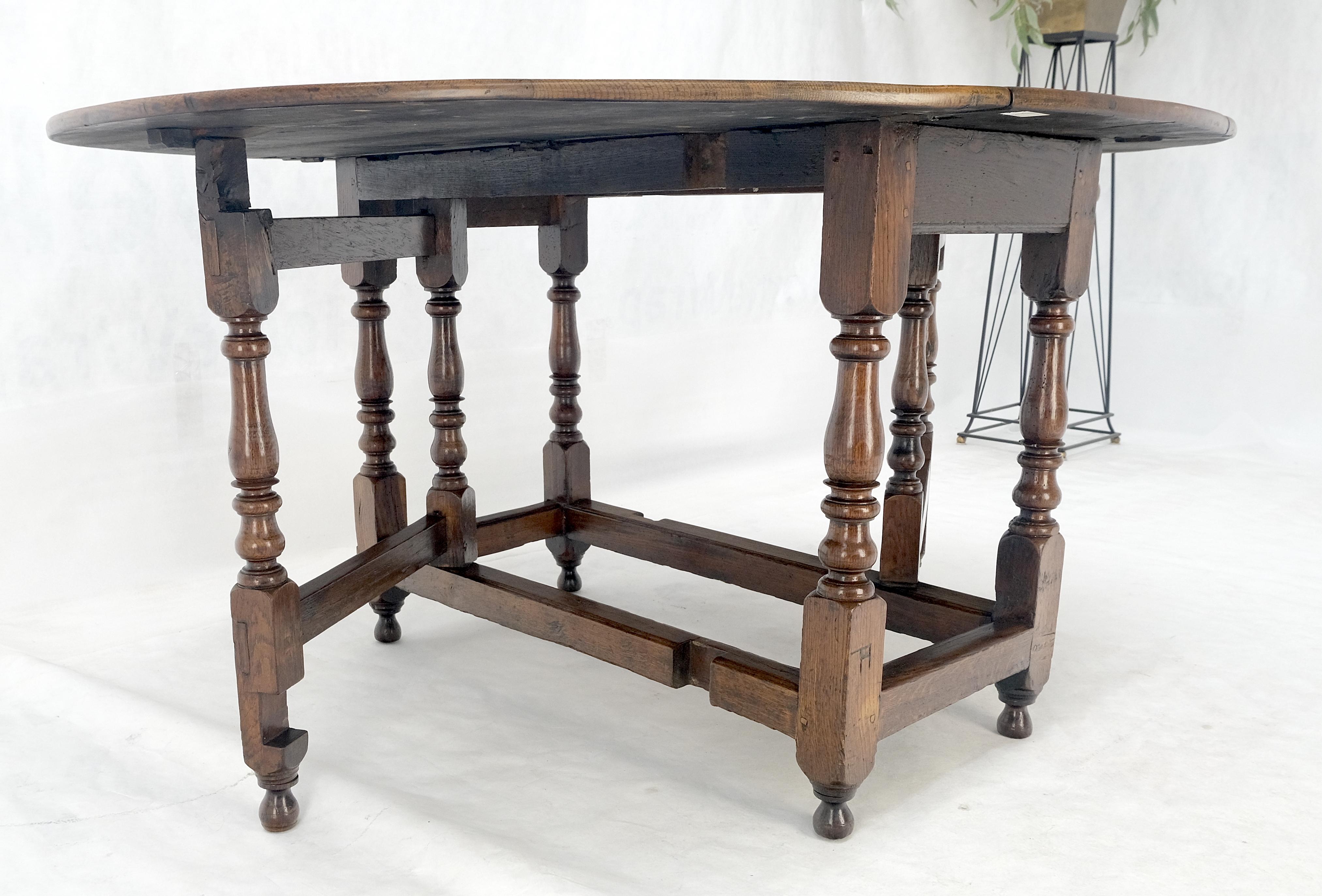 Mesa de Comedor con Pata de Portón de Hoja Abatible Ovalada de Roble Tigre Macizo ¡Limpia! en venta 8